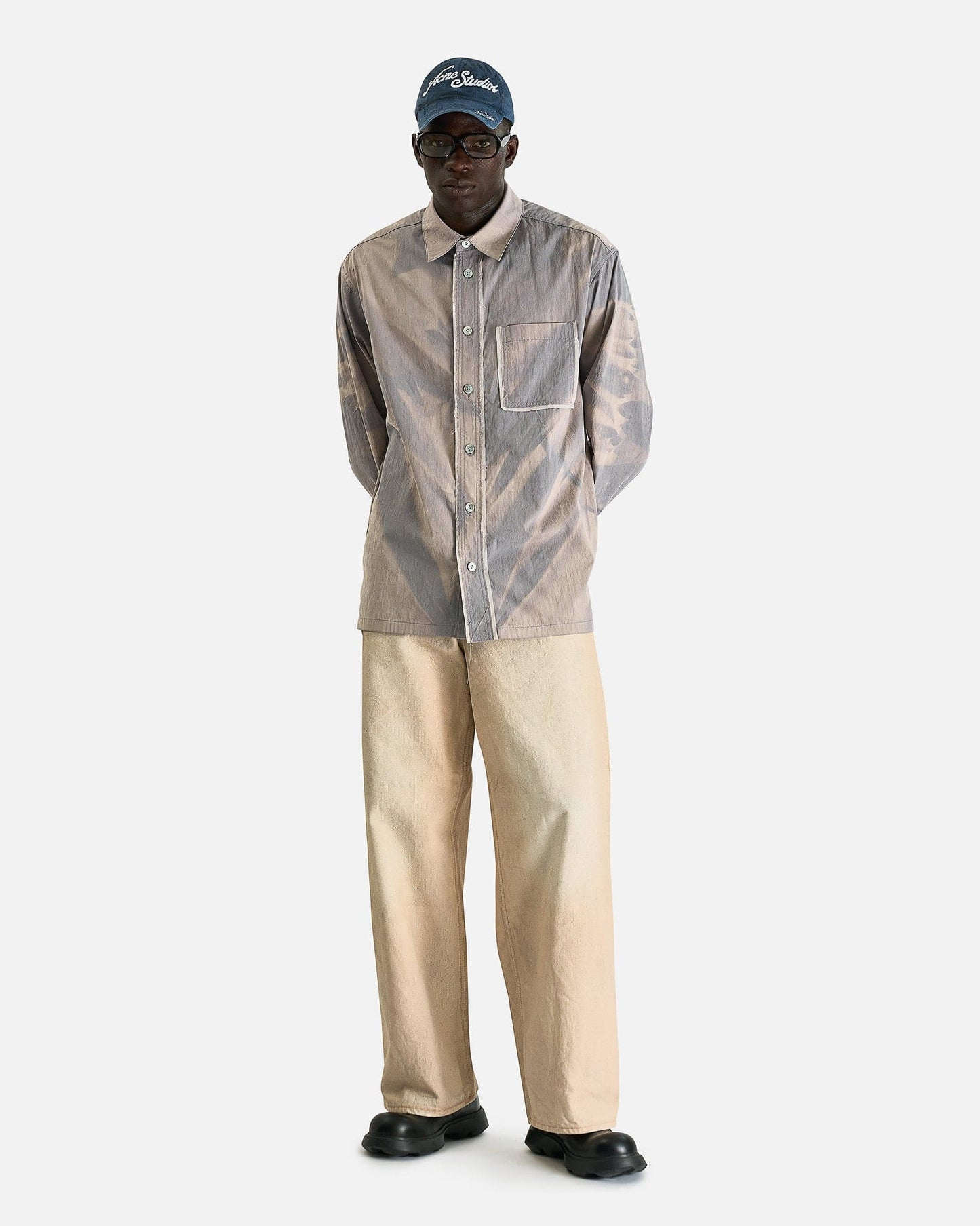 Acne Studios Men's Jeans 1981 Traffic Denim in Sand Beige