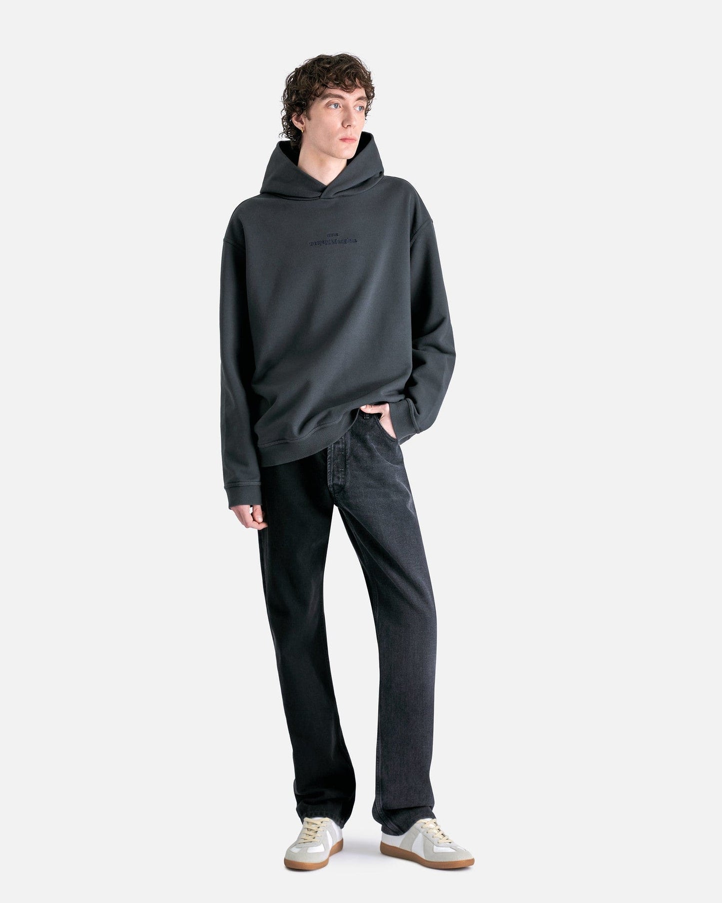 MM6 Maison Margiela Men's Pants 5-Pocket Denim Trousers in Black