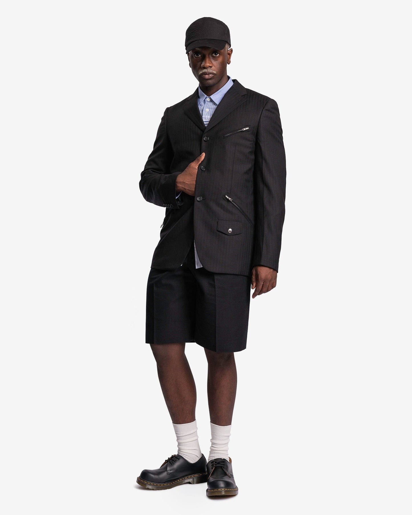 Comme des Garcons Homme Deux Men's Jackets Zip Pocket Detail Blazer in Black