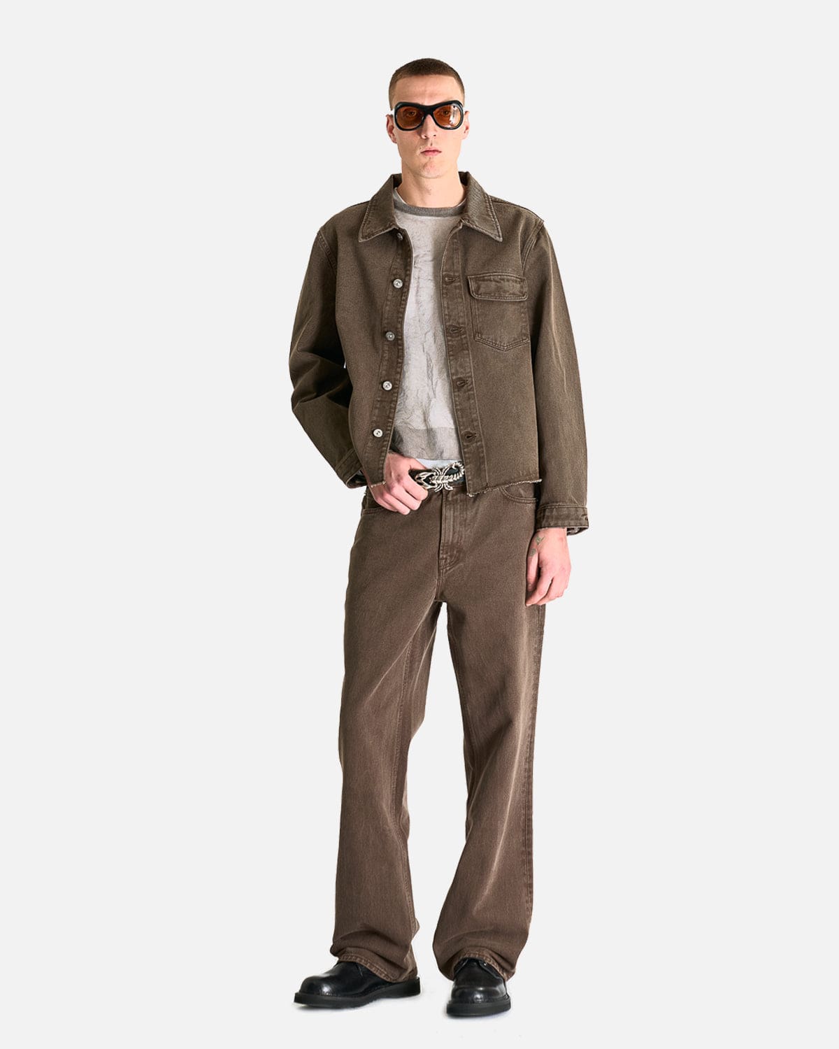 Our Legacy Men's Pants 70's Cut in Choco Overdye