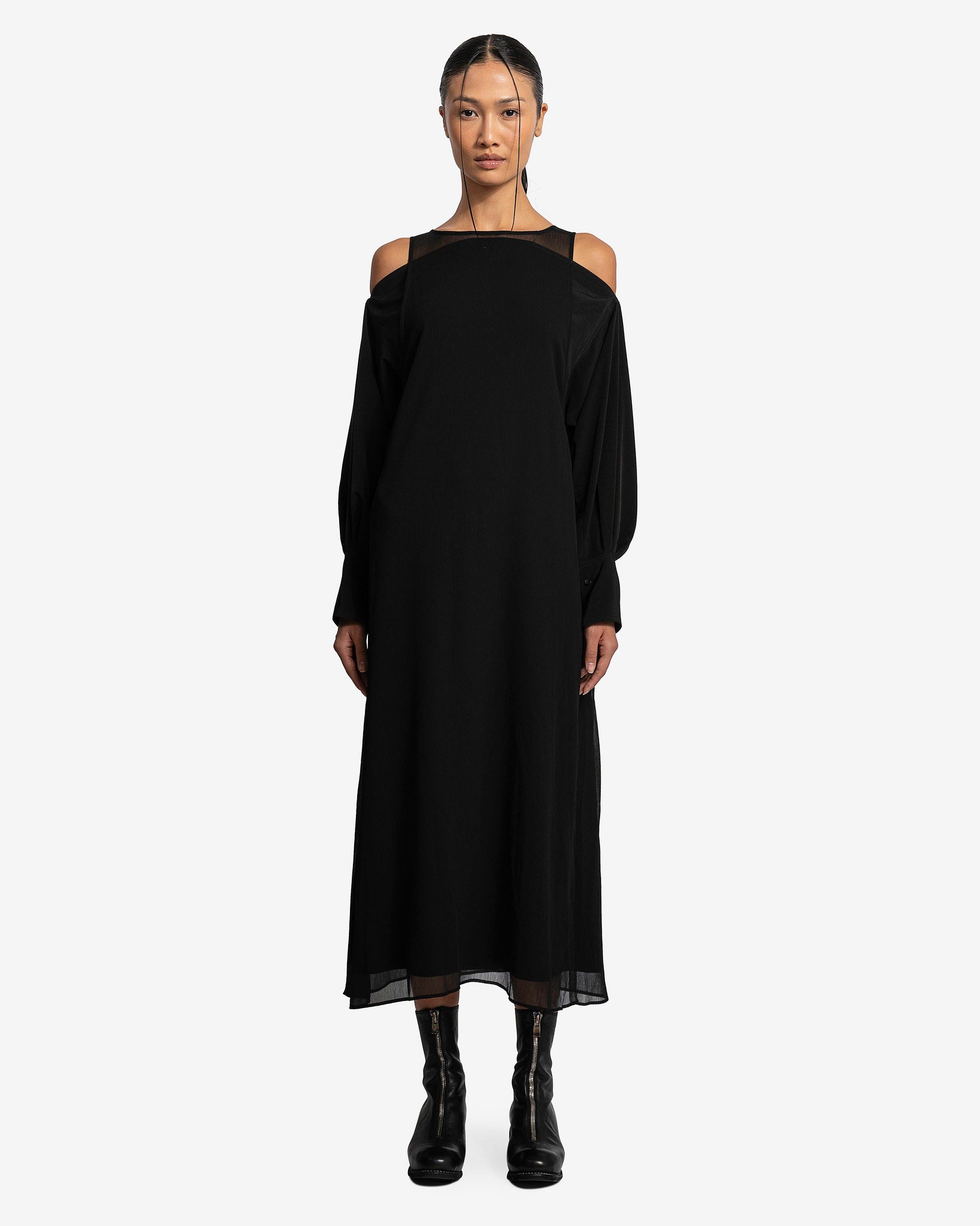 A-Double Layered Dress in Black