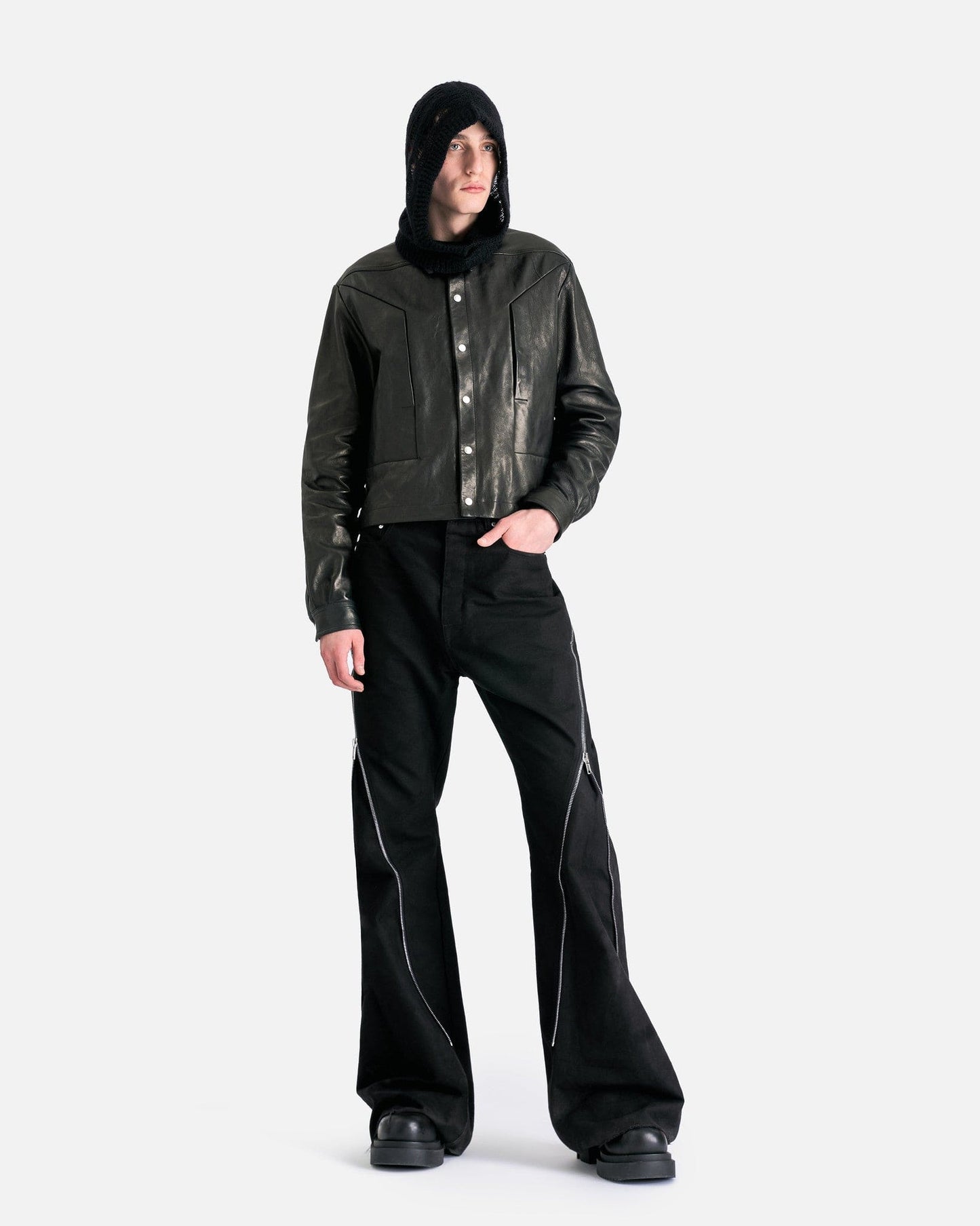 Rick Owens Men's Jackets Alice Strobe Shirt in Black