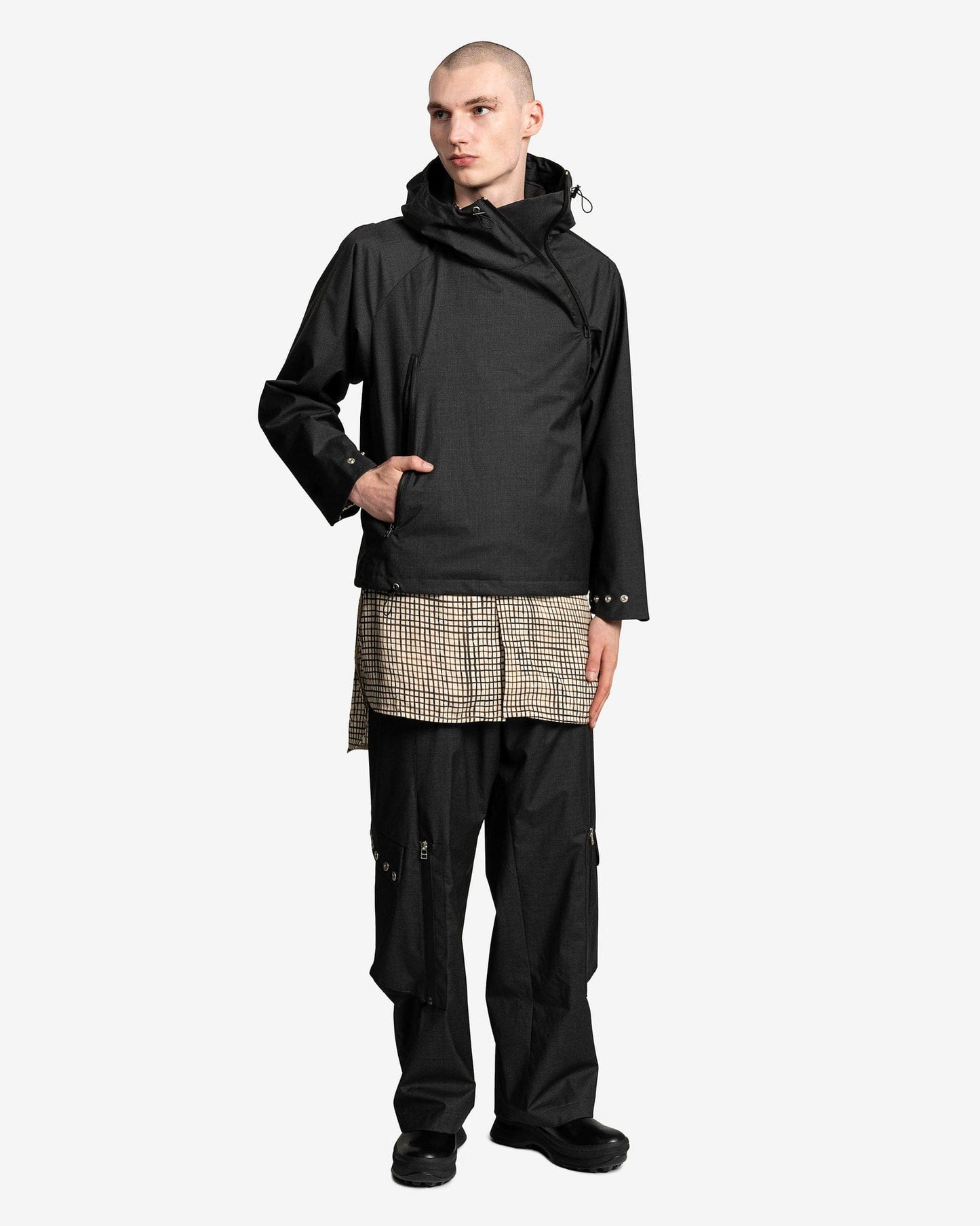 Omar Afridi Men's Jackets Anorak Parka in Dark Grey