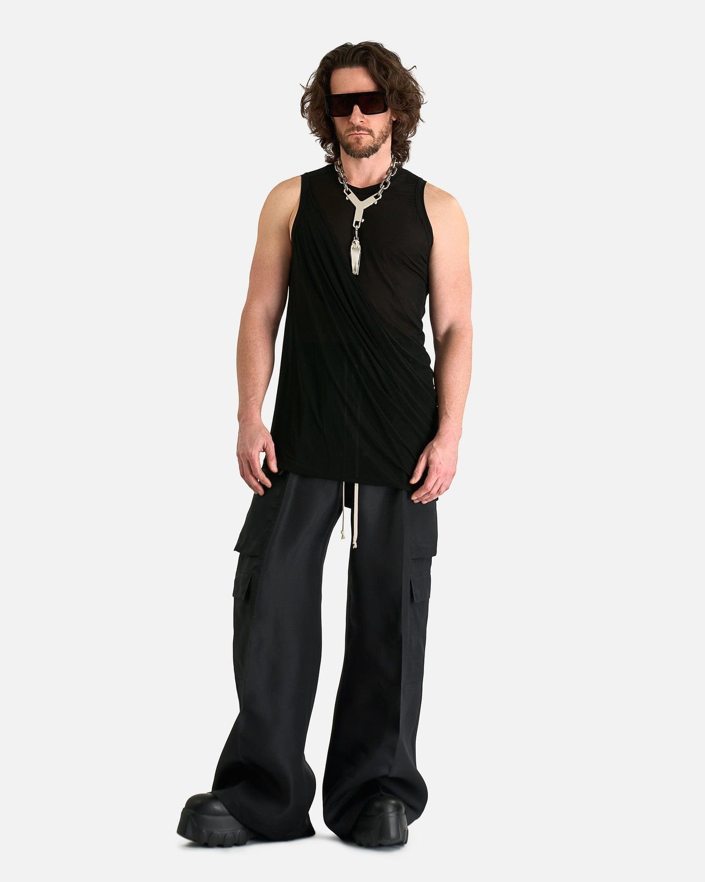 Rick Owens Men's Tops Anthem Tank in Black