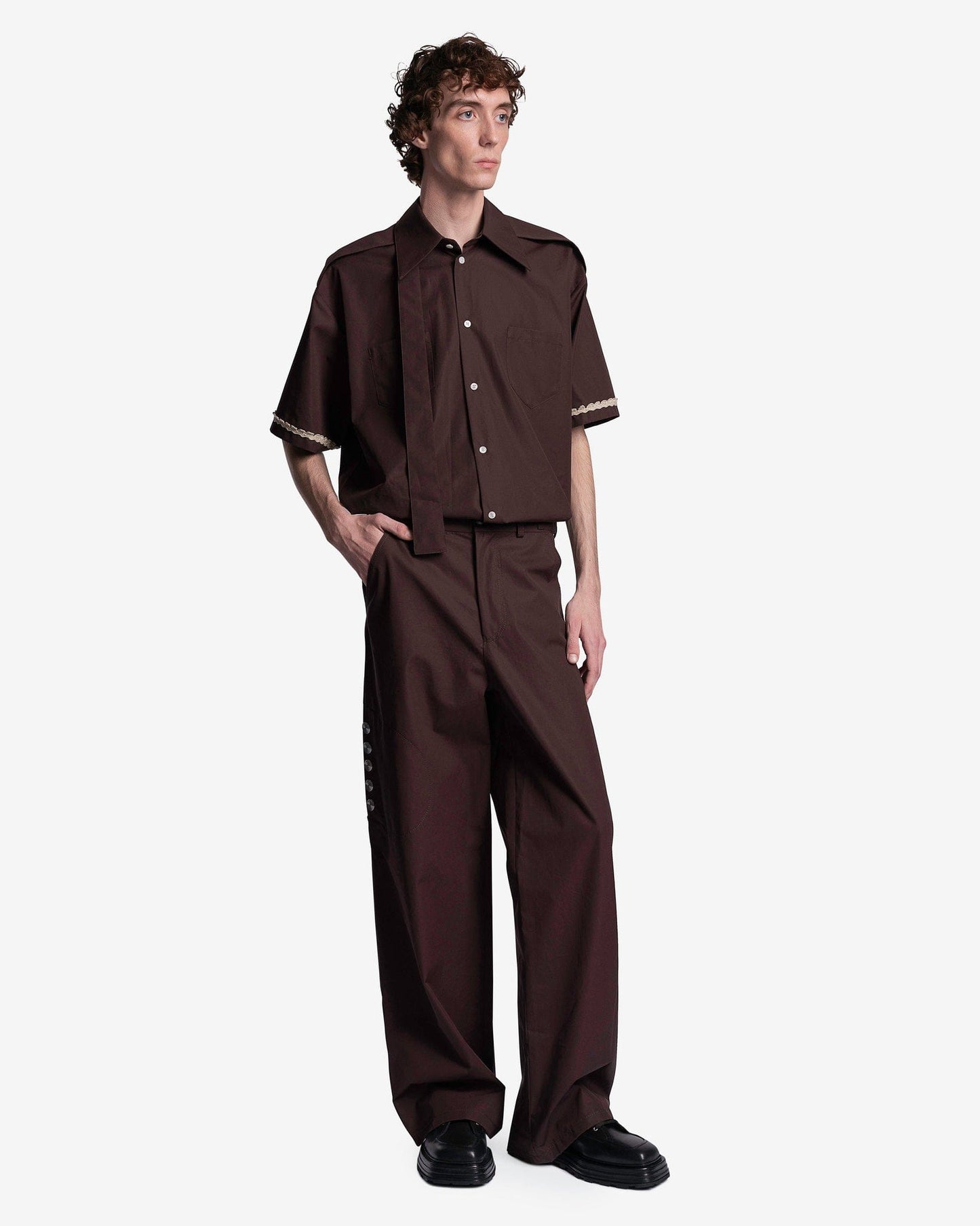 NAMACHEKO Men's Pants Arjin Trousers in Ganache