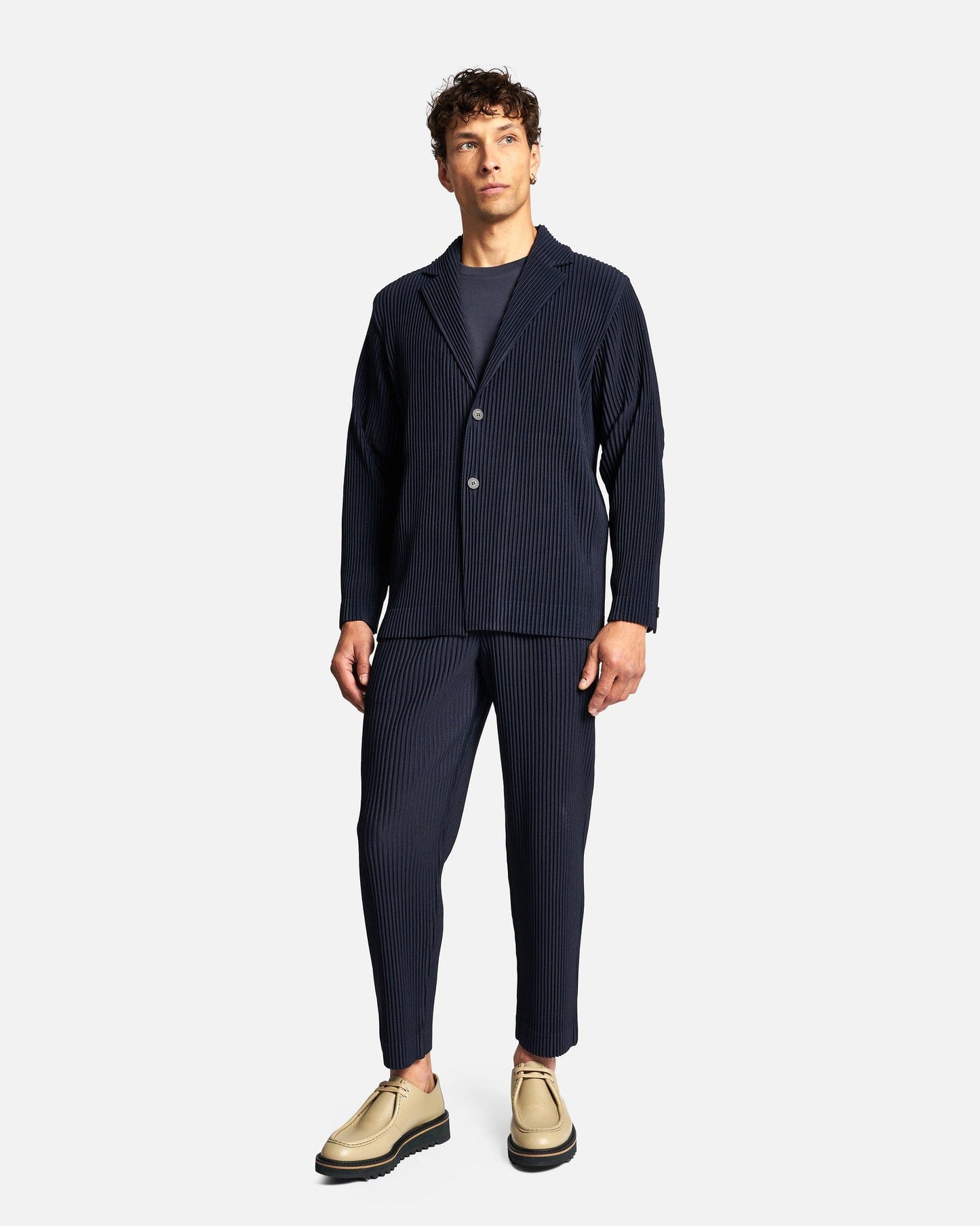 Homme Plissé Issey Miyake Men's Jackets Basics Blazer in Navy