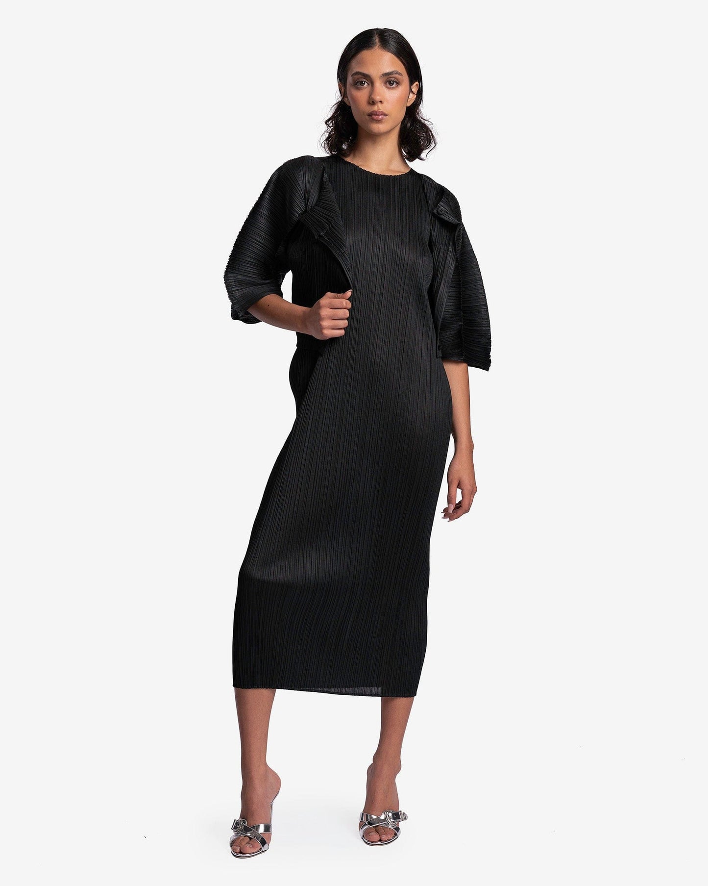 Pleats Please Issey Miyake Women Dresses Basics Dress in Black