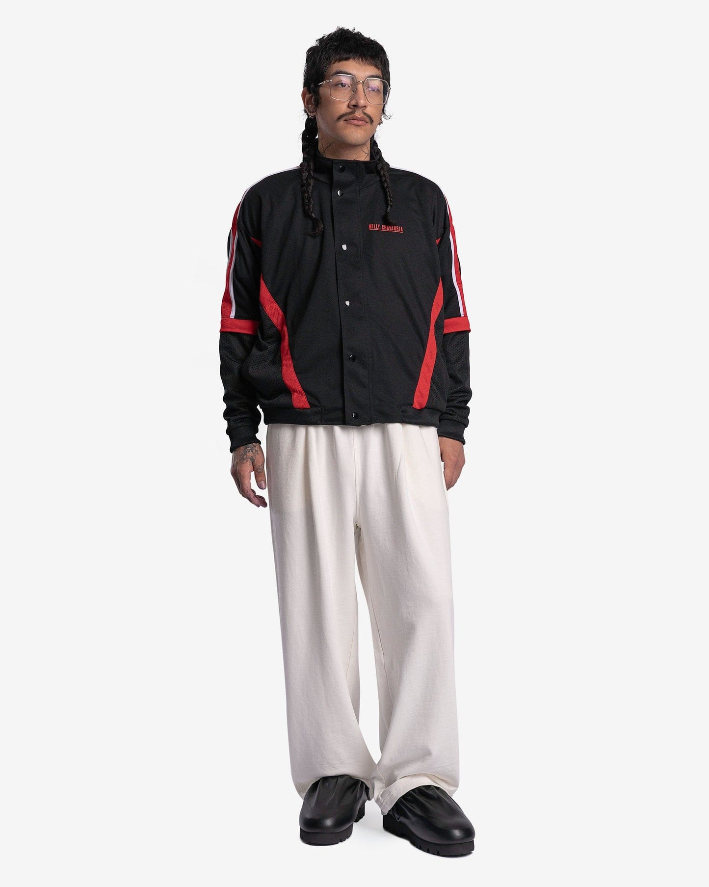 Willy Chavarria Men's Jackets Basketball Jacket in Black