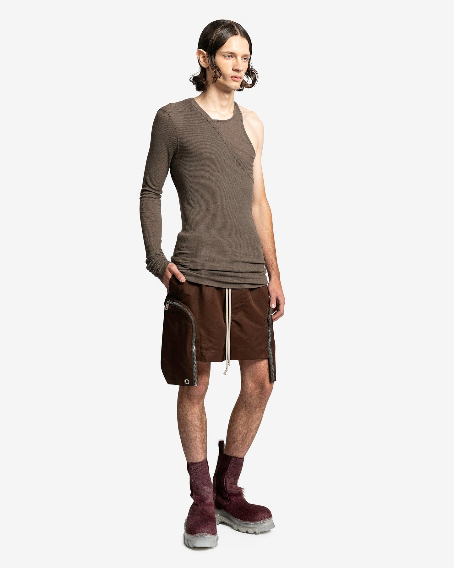 Rick Owens Men's Shorts Bauhaus Boxers in Brown