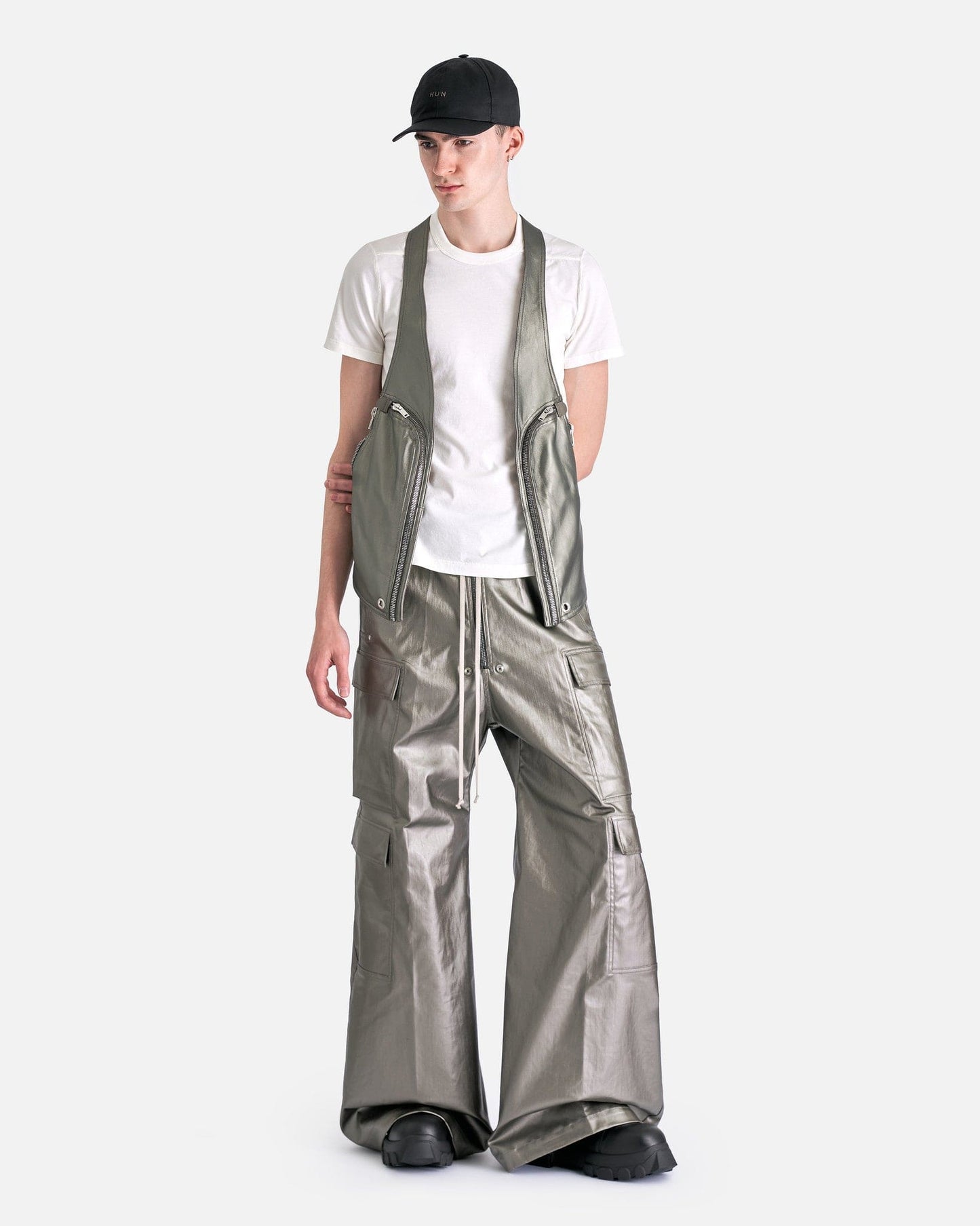 Rick Owens Men's Jackets Bauhaus Vest in Gun Metal