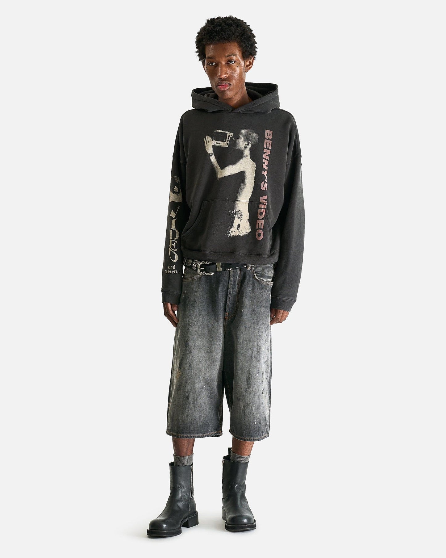 Enfants Riches Deprimes Men Sweaters Benny's Video Hoodie in Faded Black