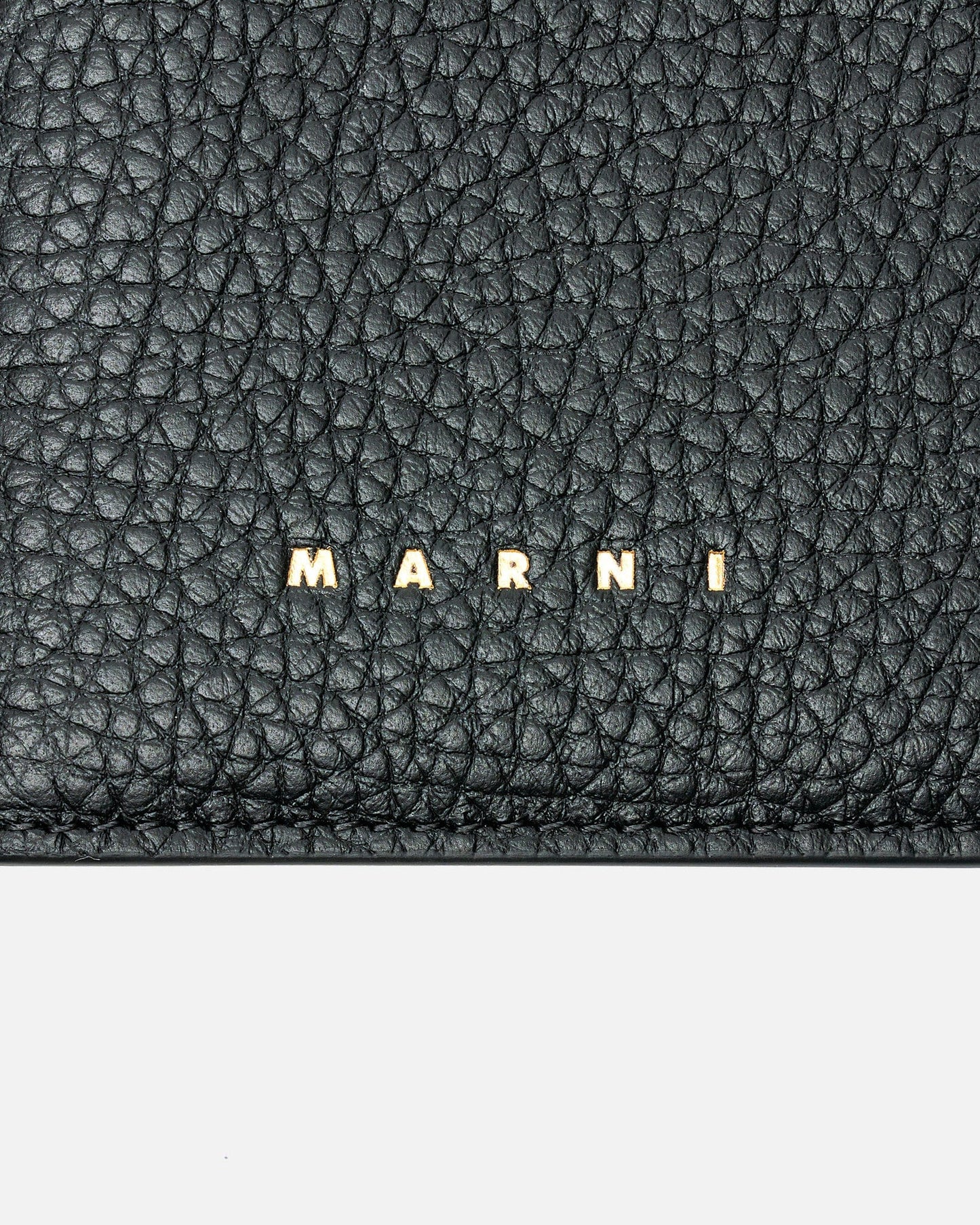 Marni Leather Goods O/S Bifold Venice Cardholder with Marbled Interior in Black/Spherical Green
