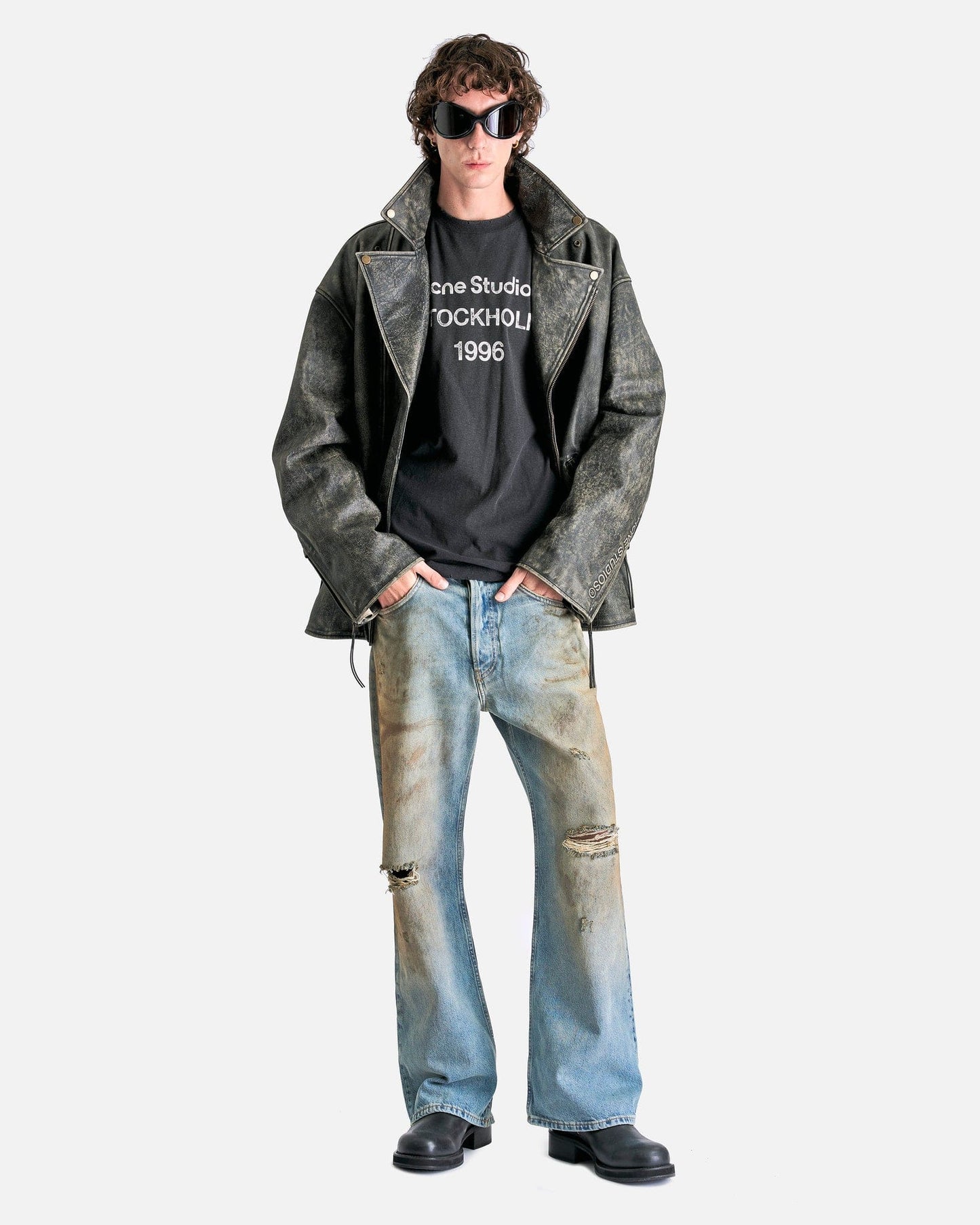 Acne Studios Men's Jackets 52 Biker Leather Jacket in Black