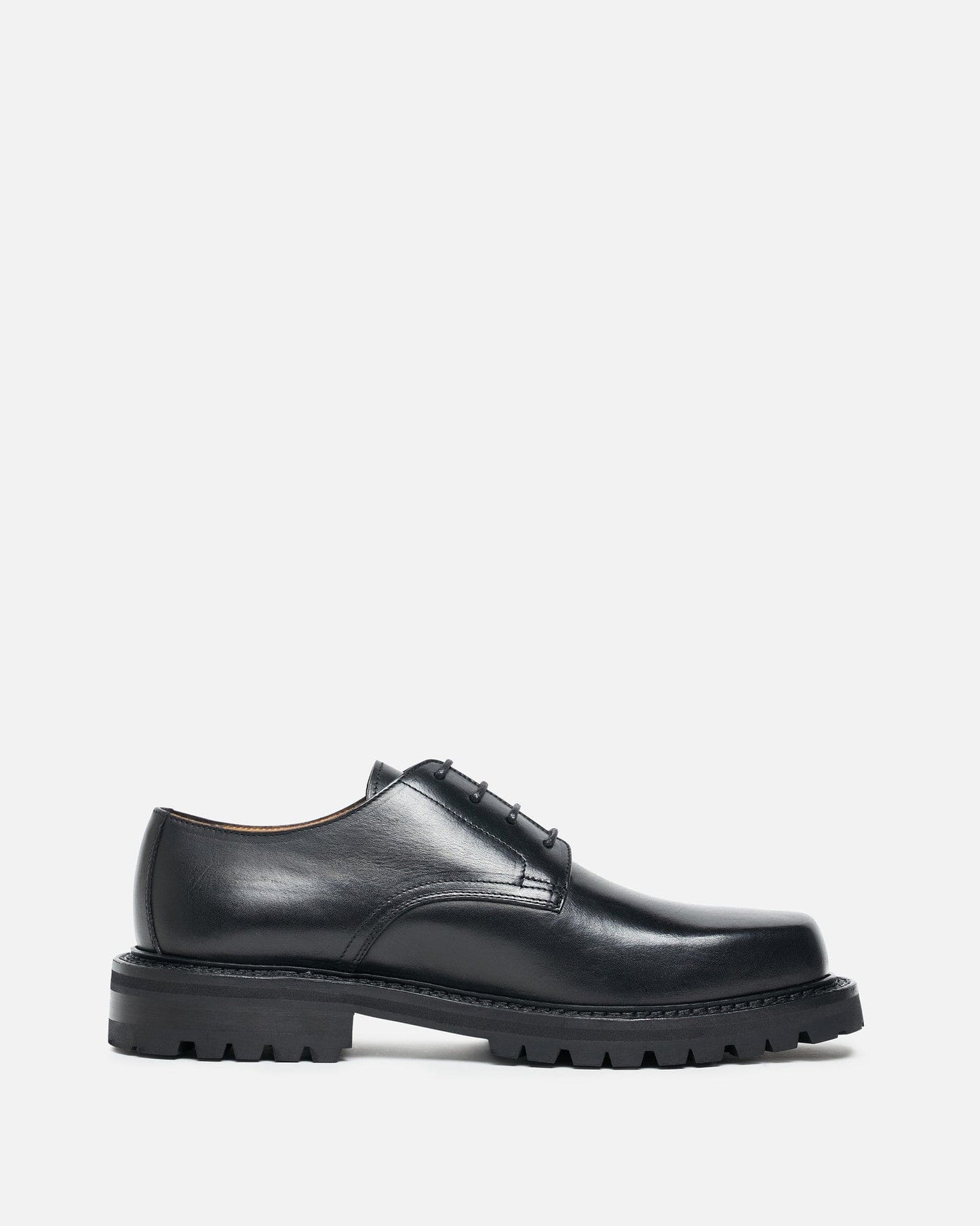 Dries Van Noten Men's Shoes Biker Lug Sole Lace Up in Black