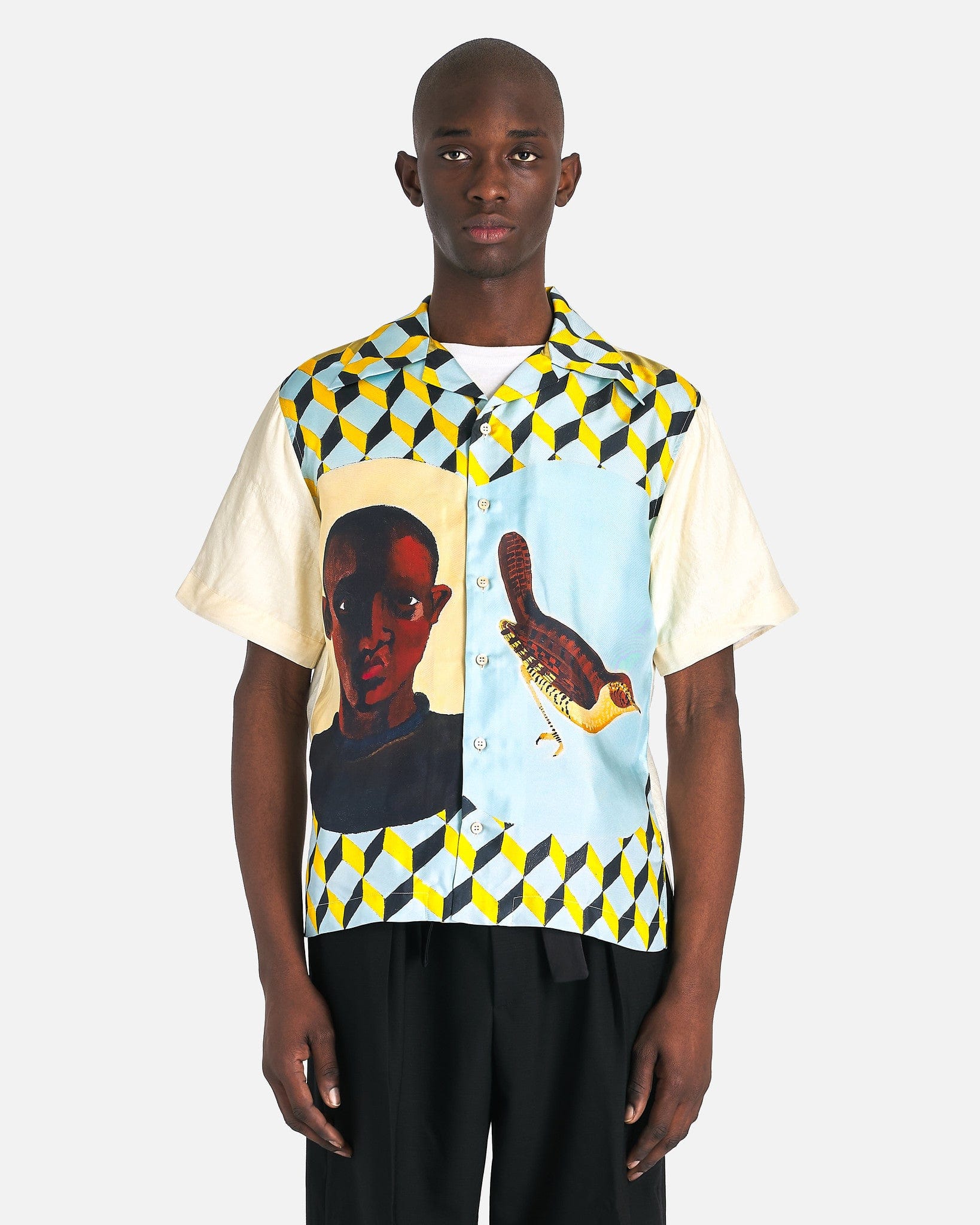 Bird Song Cuffed Boxy Oversized Shirt (Cloud Blue) - Sadie & Sage main image 1