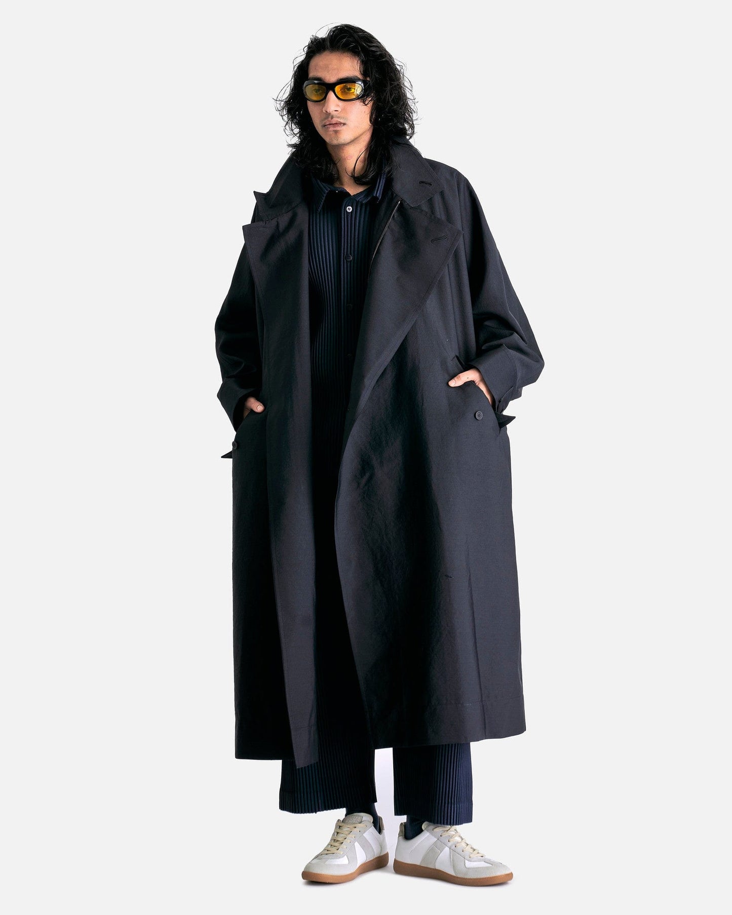 Homme Plissé Issey Miyake Men's Coat 01 Blank Coat in Black