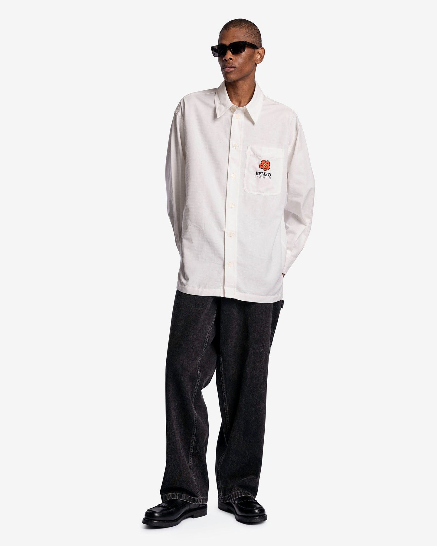 KENZO Men's T-Shirts Boke Crest Oversized Shirt in Off White