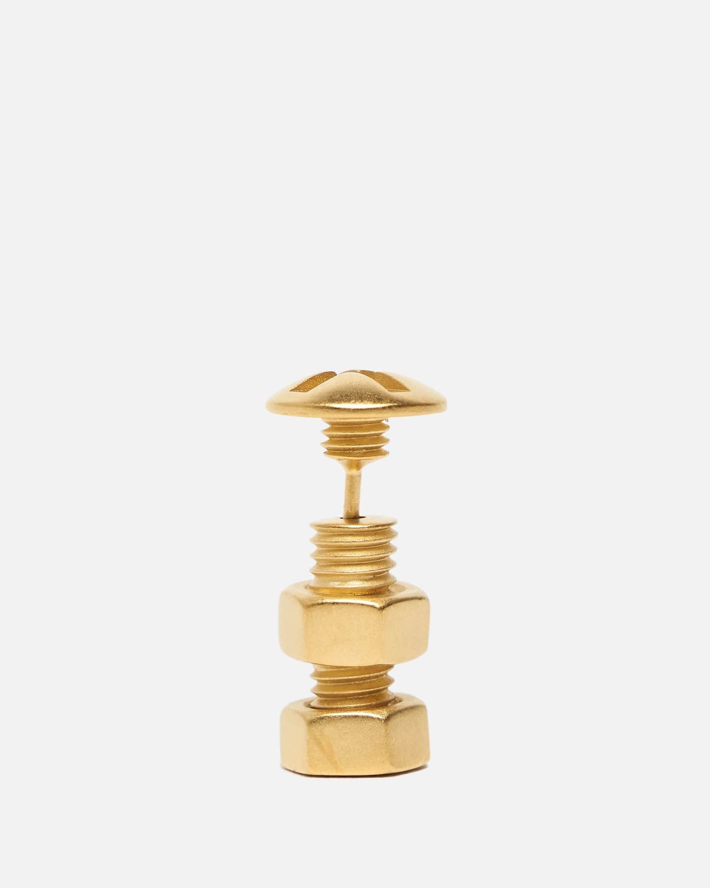 Maison Margiela Jewelry OS Bolt and Nut Screw Earring in Gold