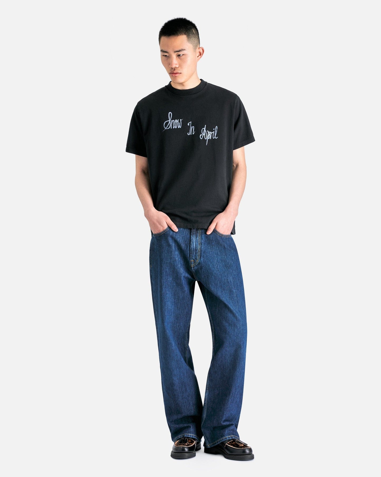 Our Legacy Men's T-Shirts Box T-Shirt Ronja Print in Black