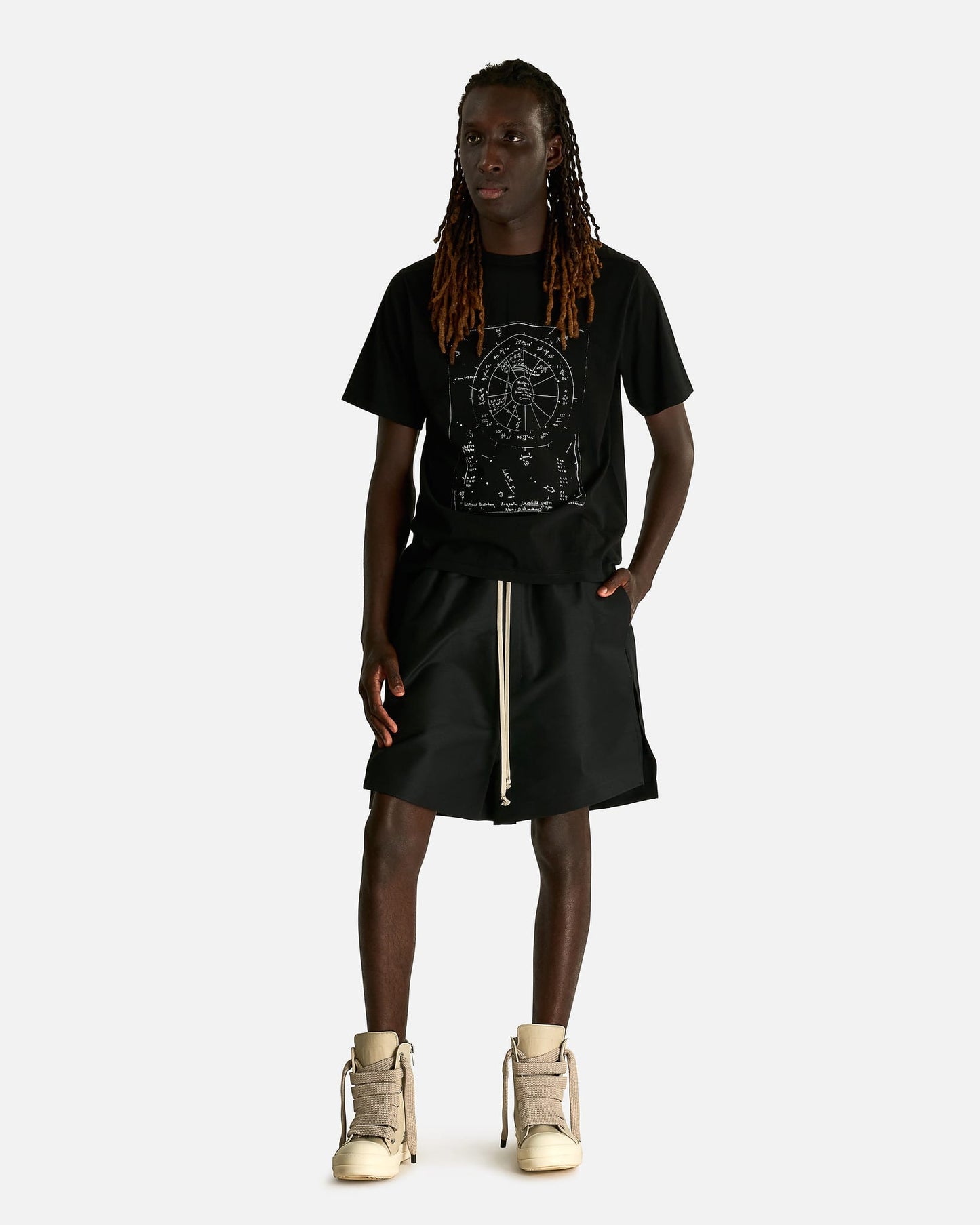 Rick Owens Men's T-shirts Brad T in Black/Milk