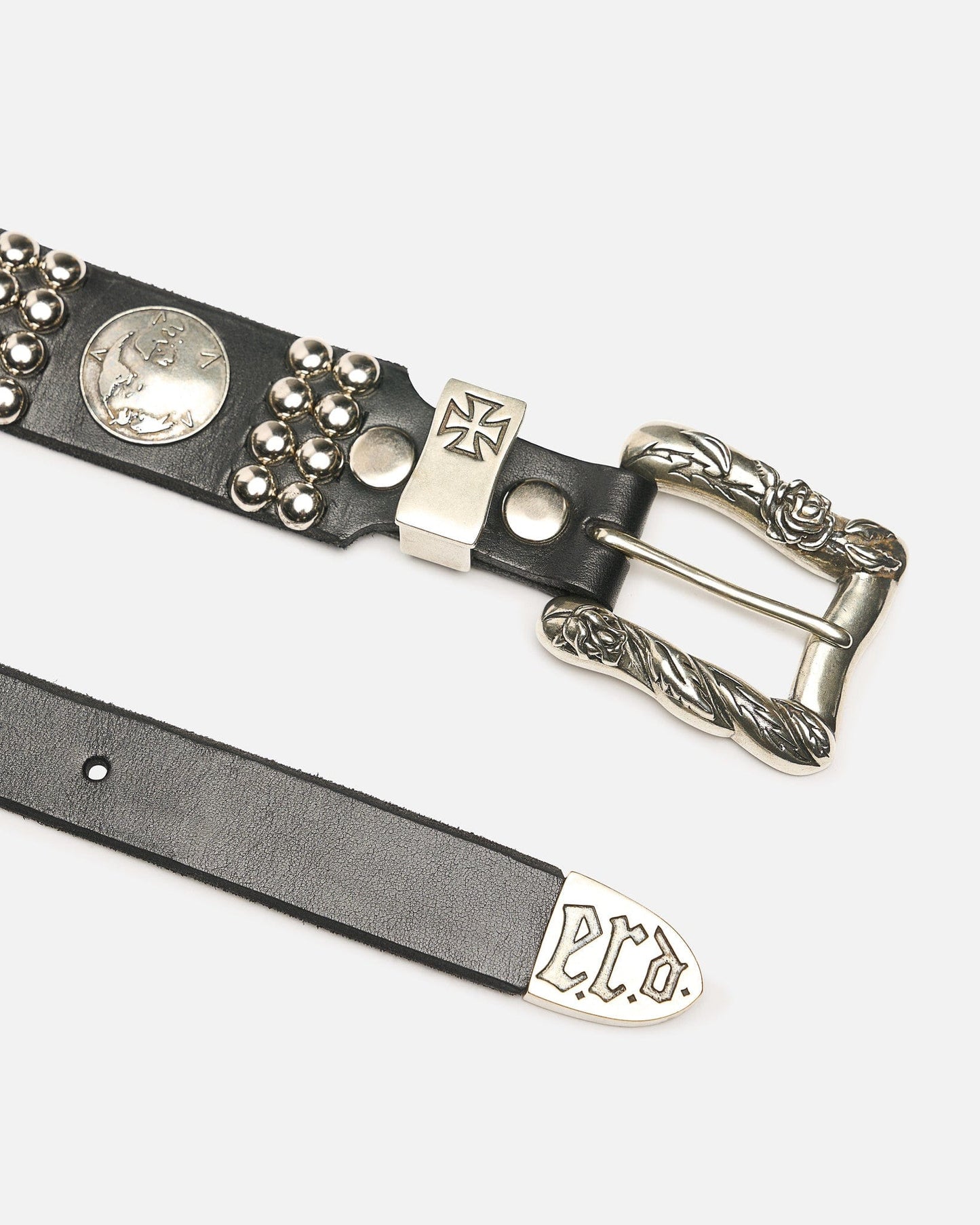 Enfants Riches Deprimes Leather Goods Brian's Last Swim Belt in Black/Silver