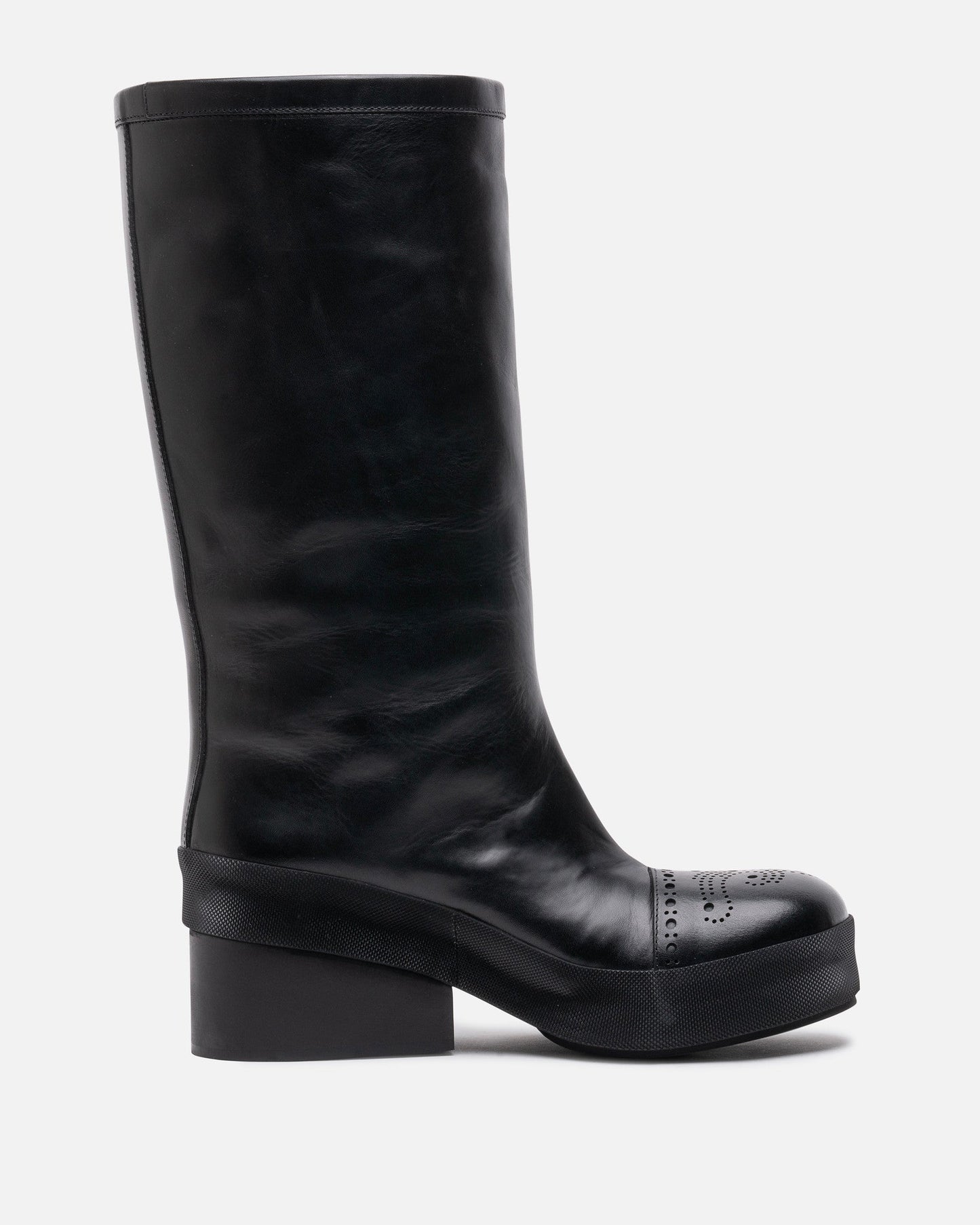Raf Simons Men's Boots Brogues Boot with Block Heel in Black