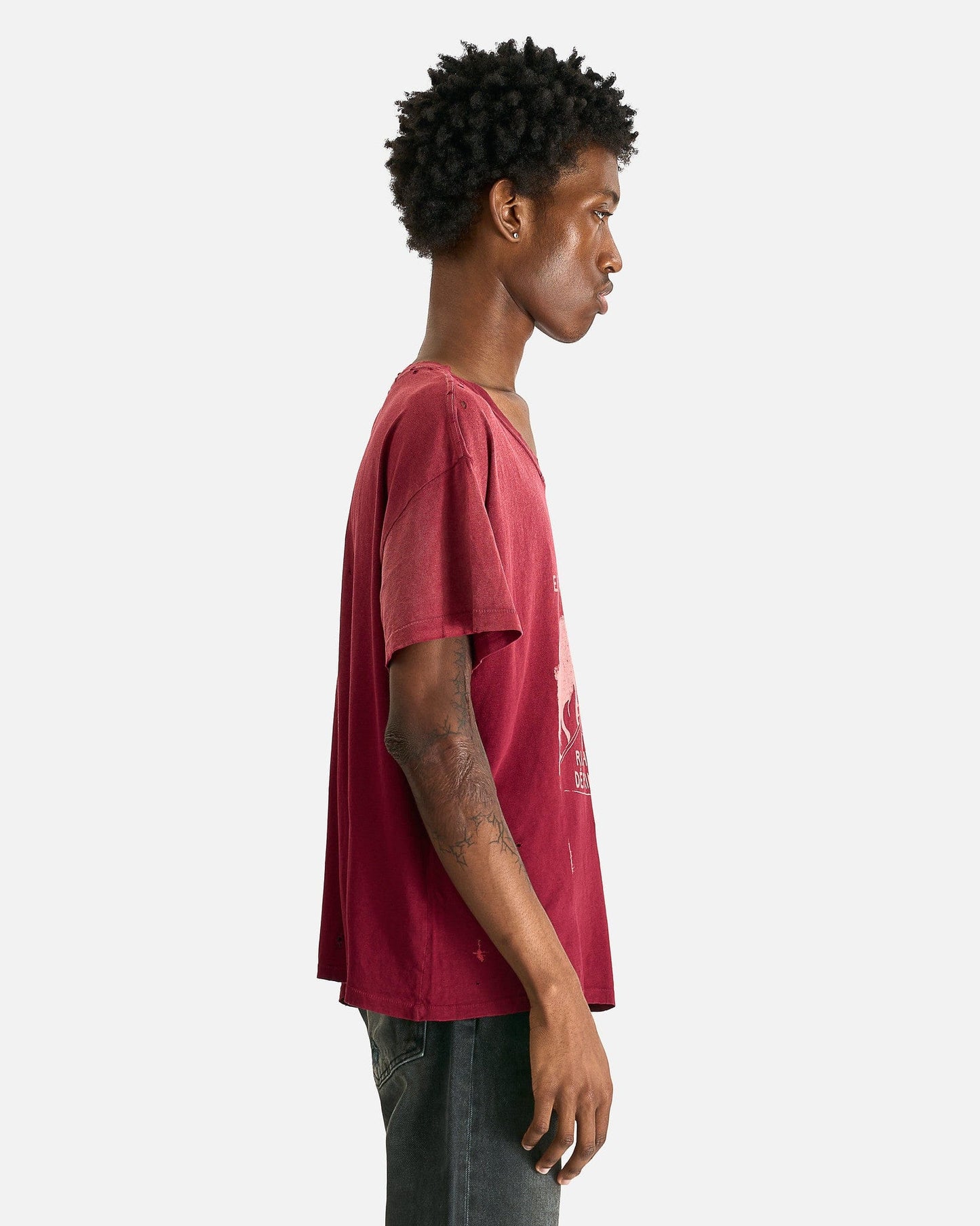 Enfants Riches Deprimes Men's T-Shirts Burning Church T-Shirt in Dark Scarlet