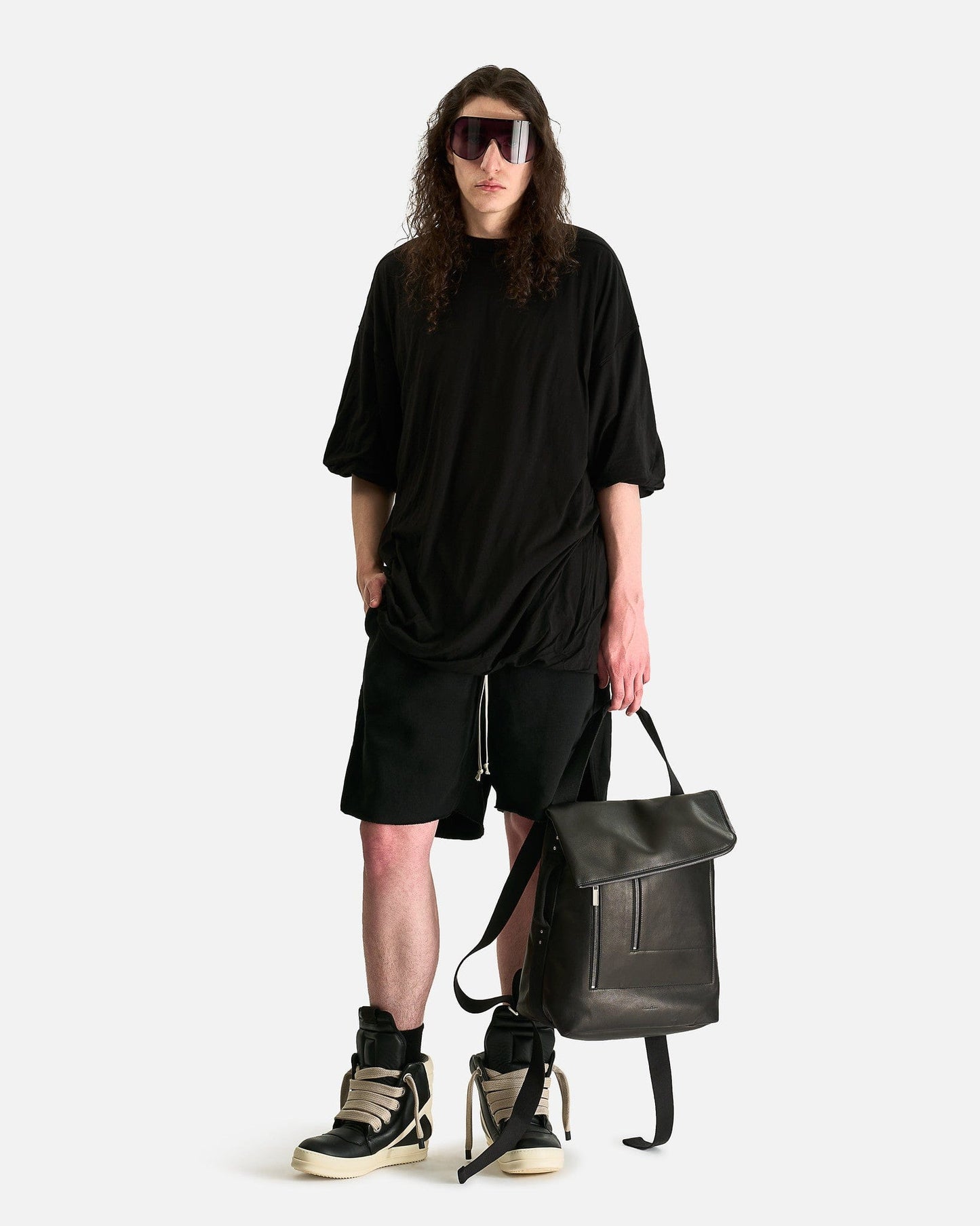 Rick Owens DRKSHDW Men's Shorts Butt Zip Long Boxers in Black