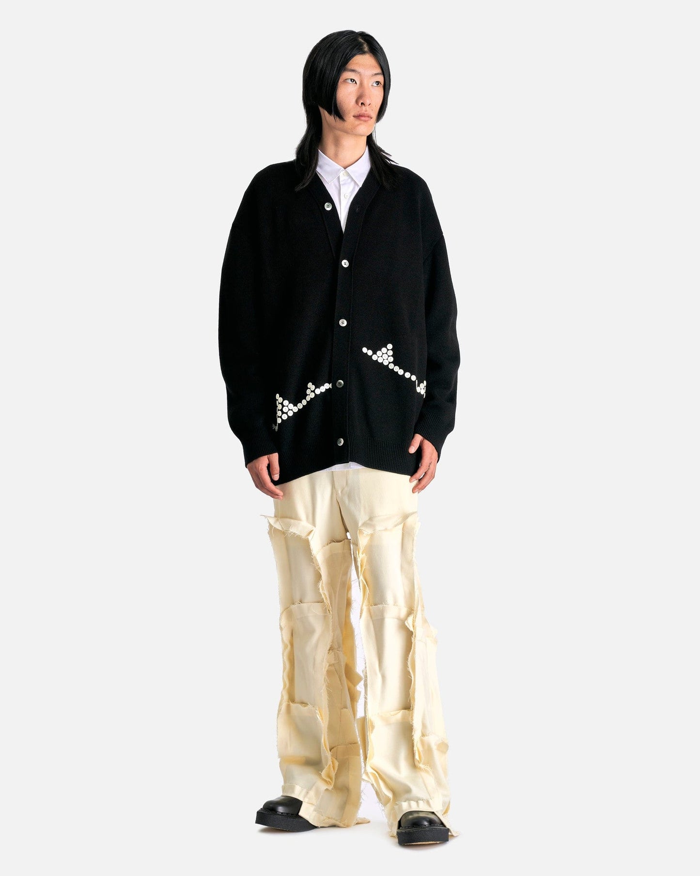 Comme des Garcons HOMME PLUS Men Sweaters Buttons Cardigan in Black