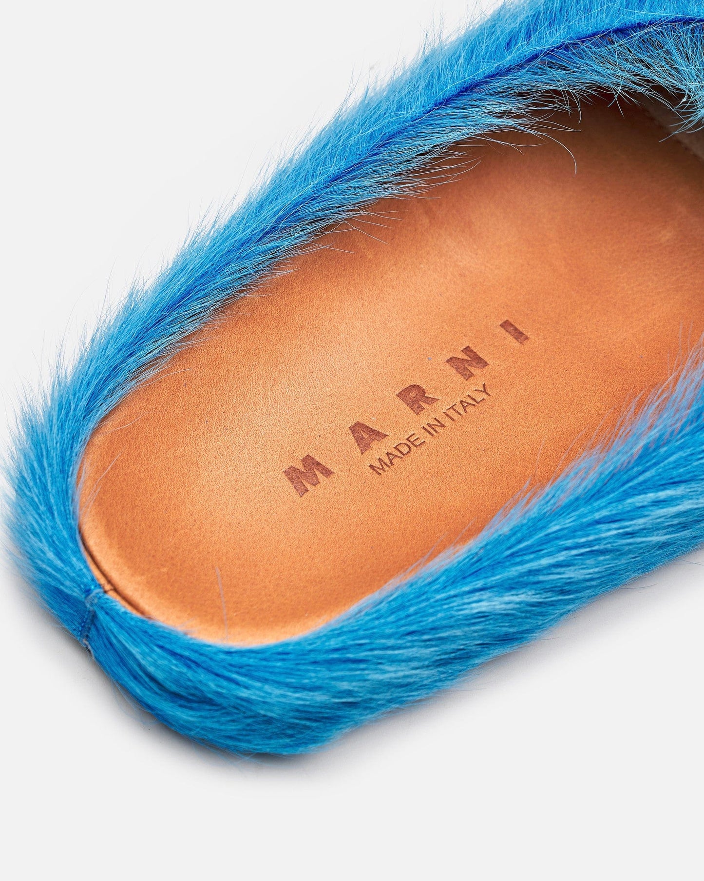 Marni Men's Shoes Calf-Hair Sabot in Royal Blue