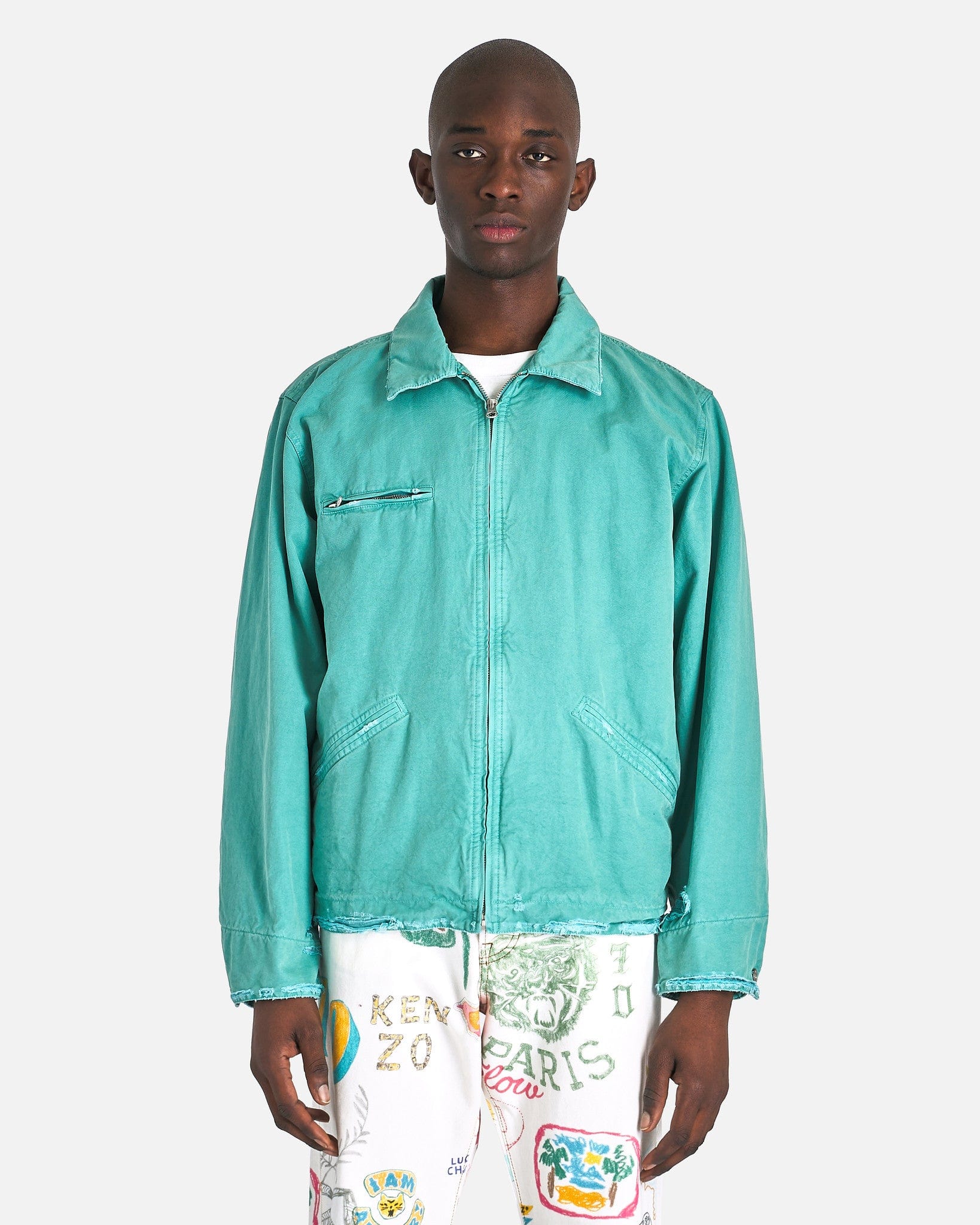 Canvas Distressed Jacket in Turquoise – SVRN