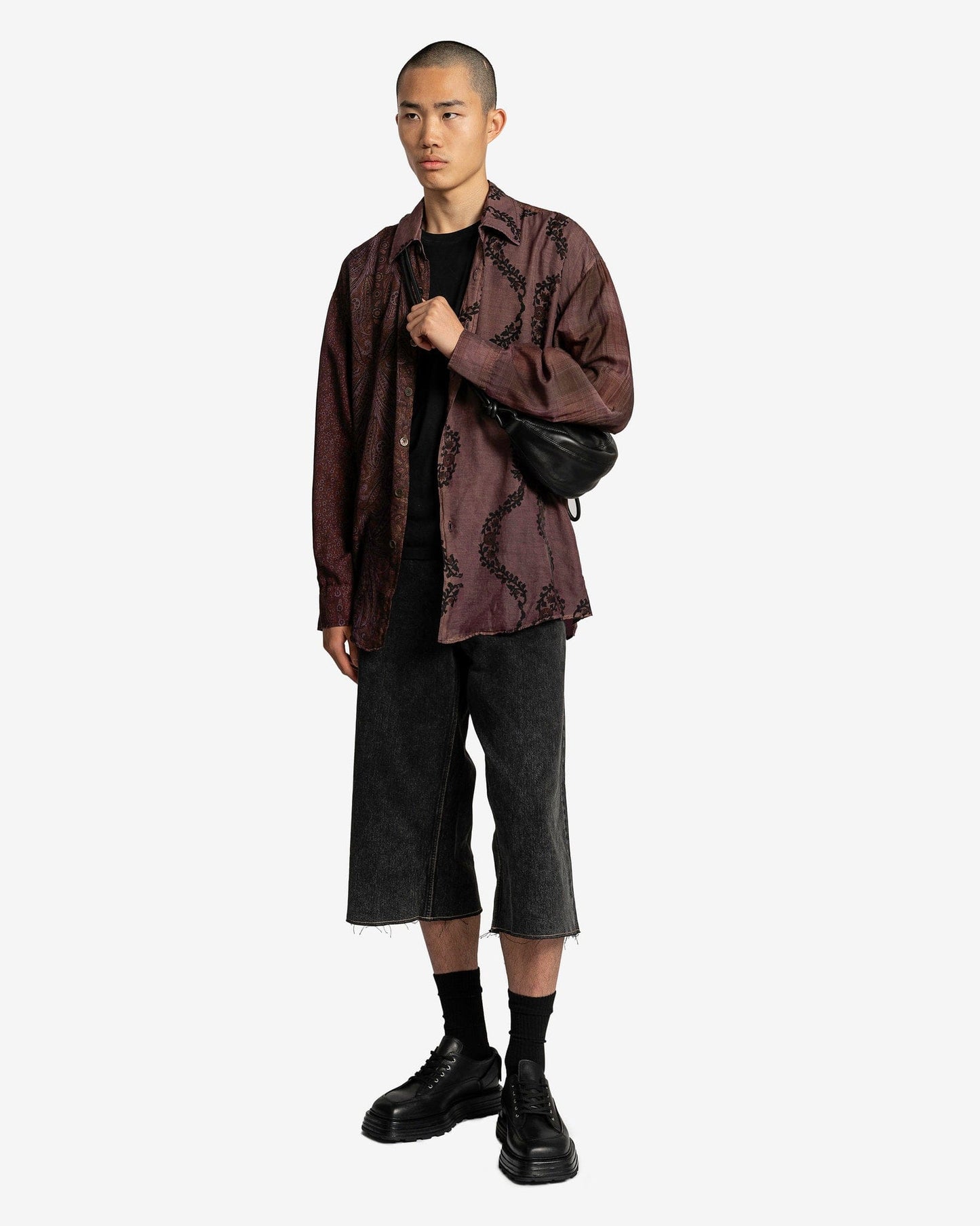 Our Legacy Men's Jeans Capri Cut in Overdyed Black Chain Twill