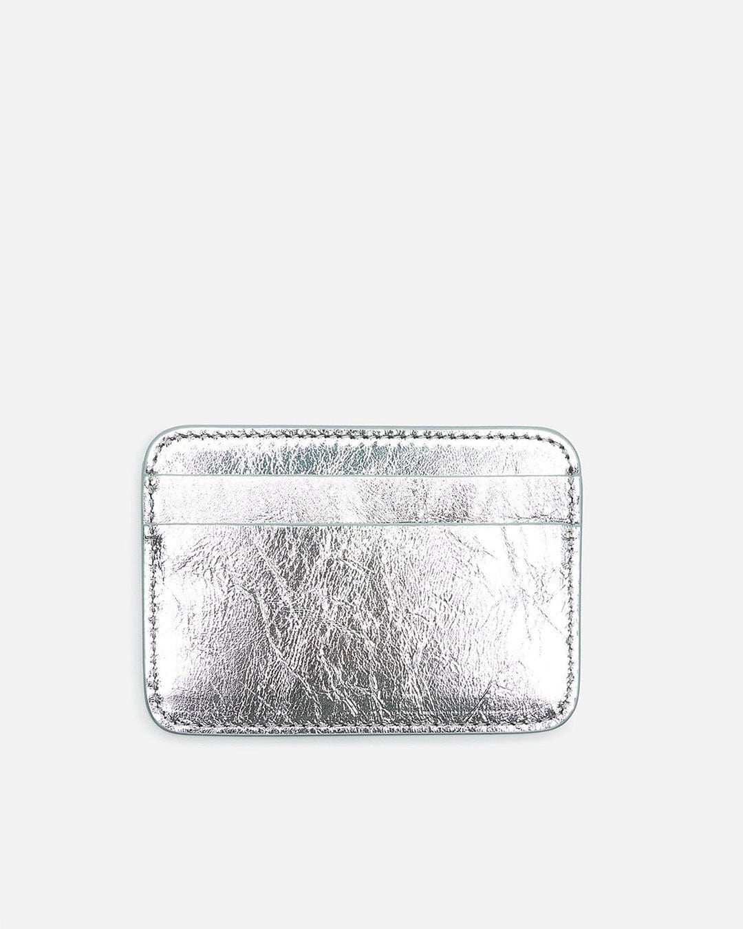 Acne Studios Leather Goods OS Card Holder in Silver