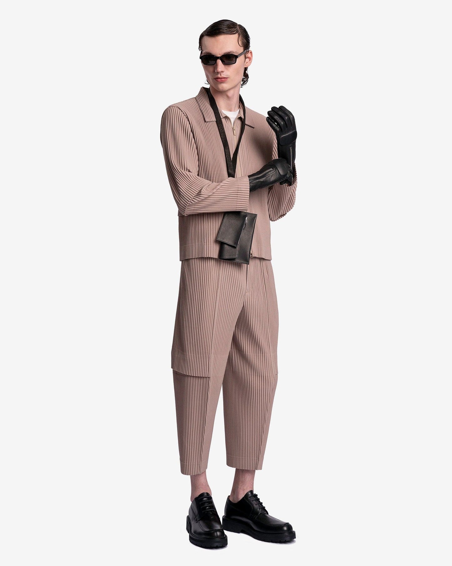 Homme Plissé Issey Miyake Men's Jackets Cargo Jacket in Sand Beige