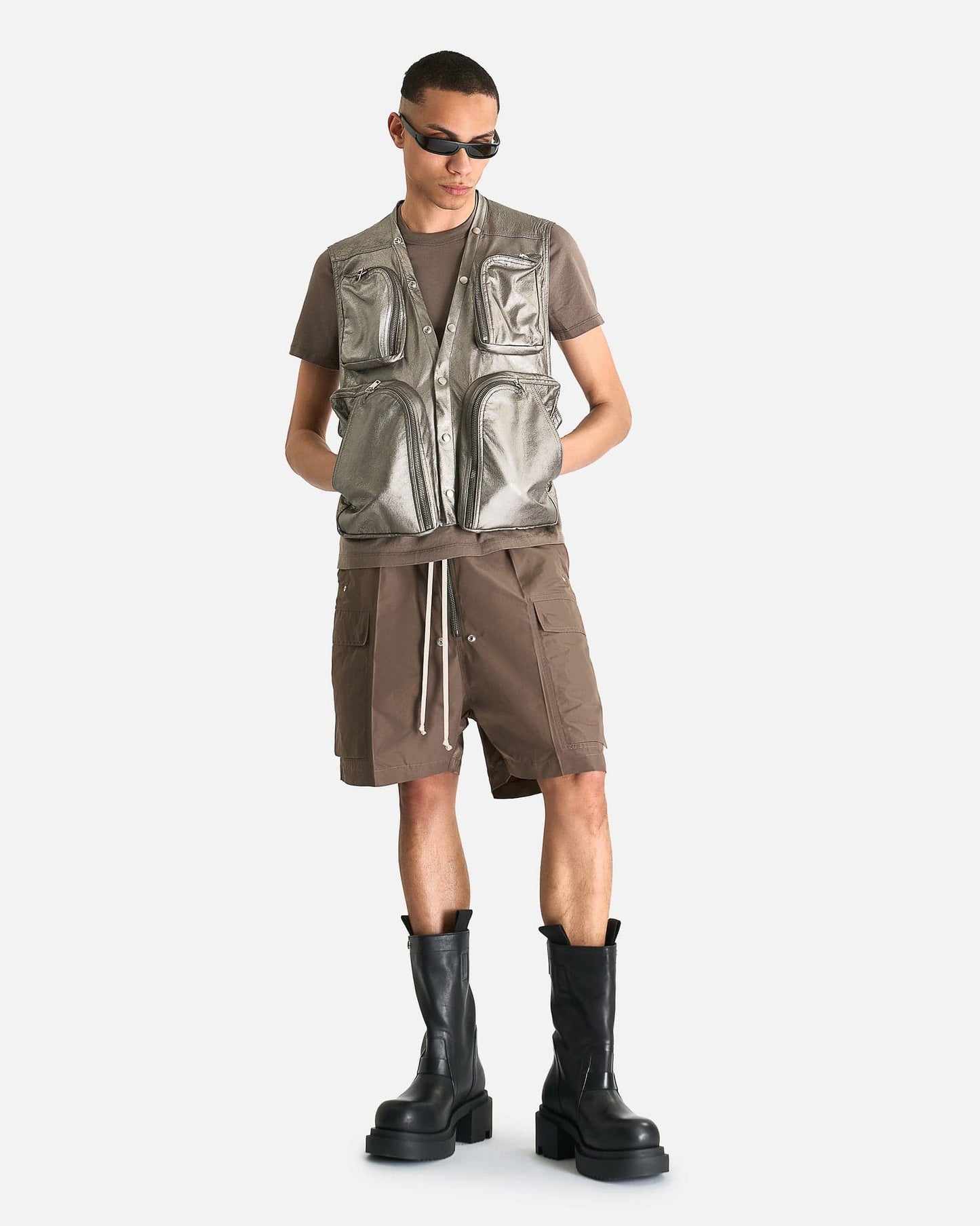 Rick Owens Men's Jackets 50 Cargo Vest in Gunmetal