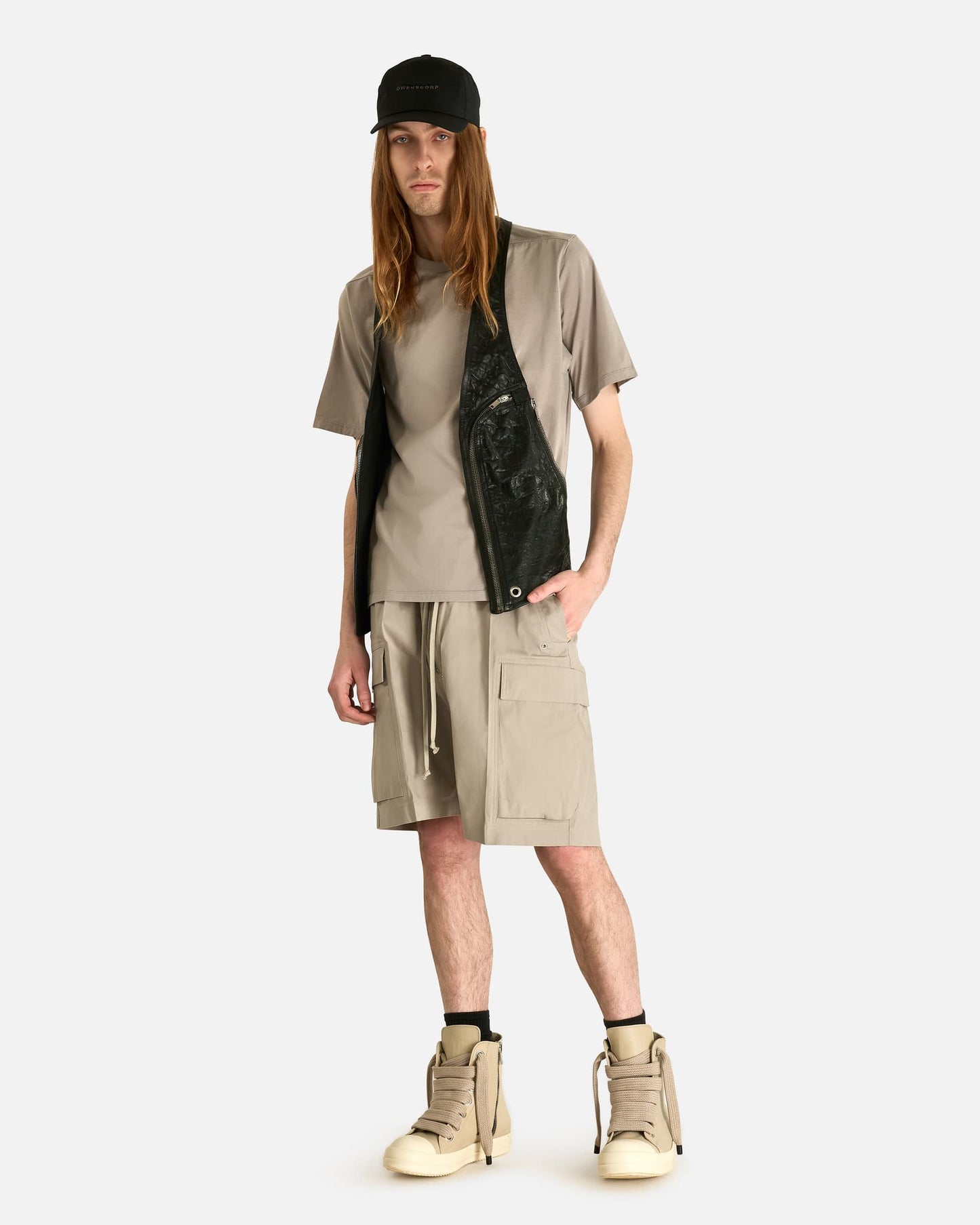 Rick Owens Men's Pants Cargobelas in Pearl