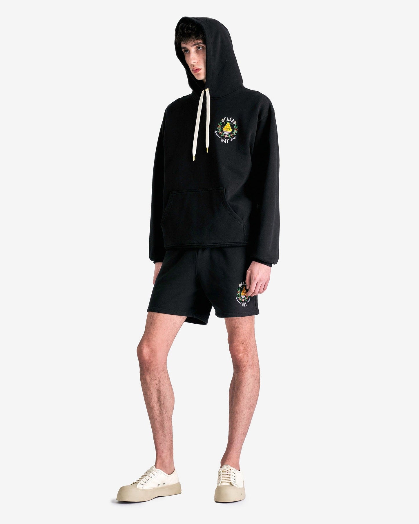 Casablanca Men's Shorts Casa Way Embroidered Sweatshort in Black