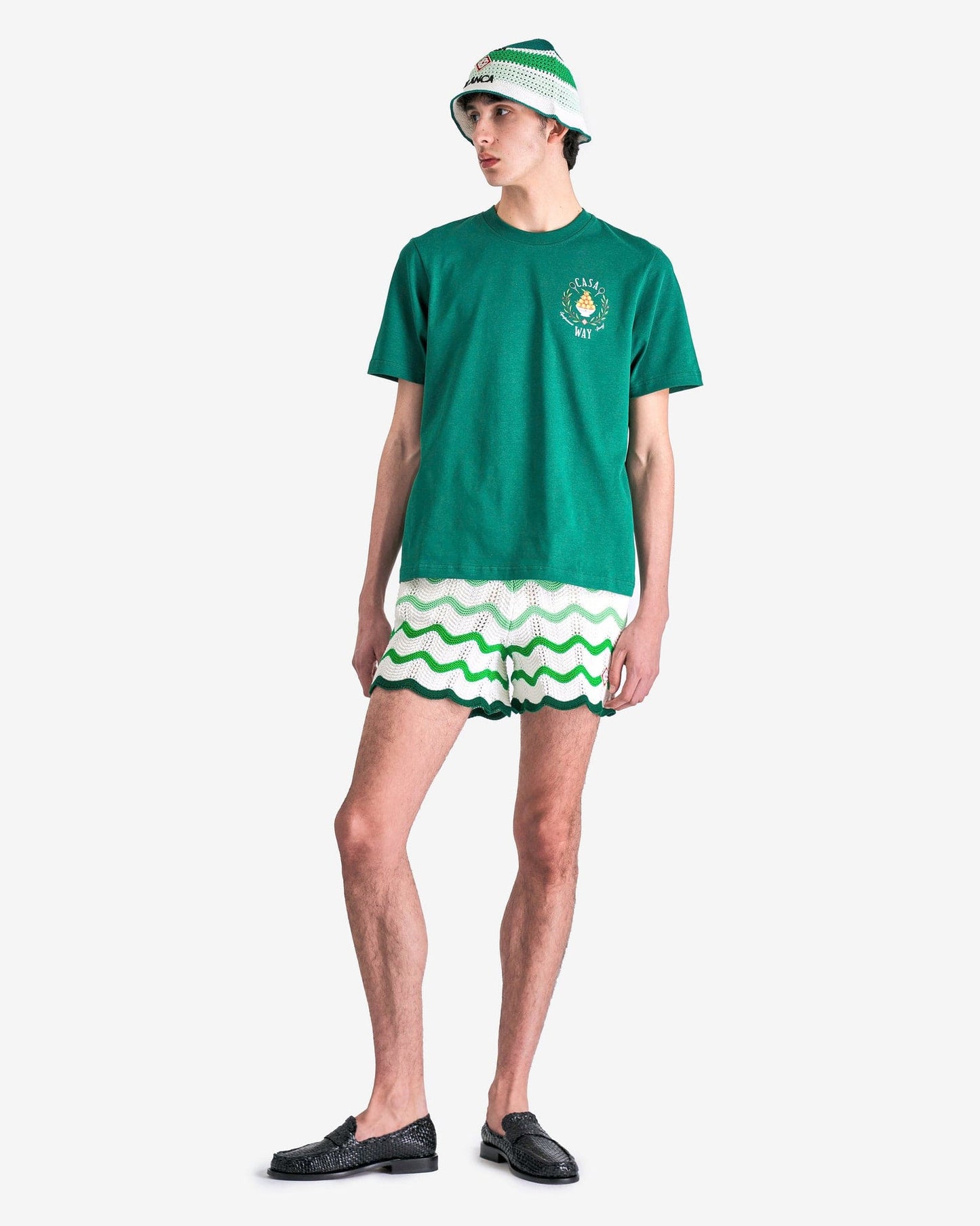 Casablanca Men's T-Shirts Casa Way Printed T-Shirt in Evergreen