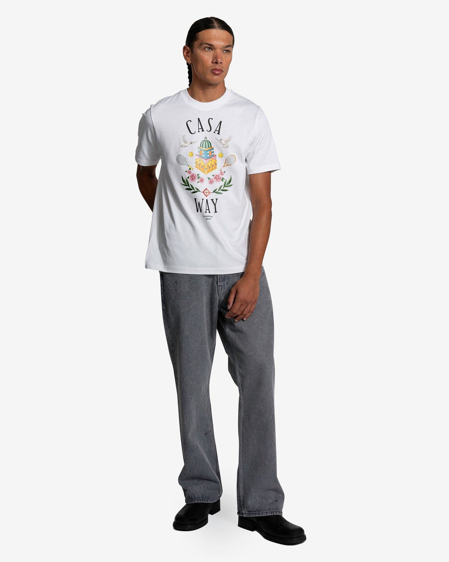 Casablanca Men's T-Shirts Casa Way Printed T-Shirt in White