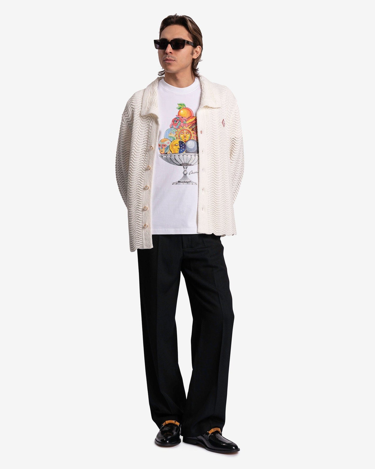 Casablanca Men's T-Shirts Celestial Pyramid T-Shirt in White