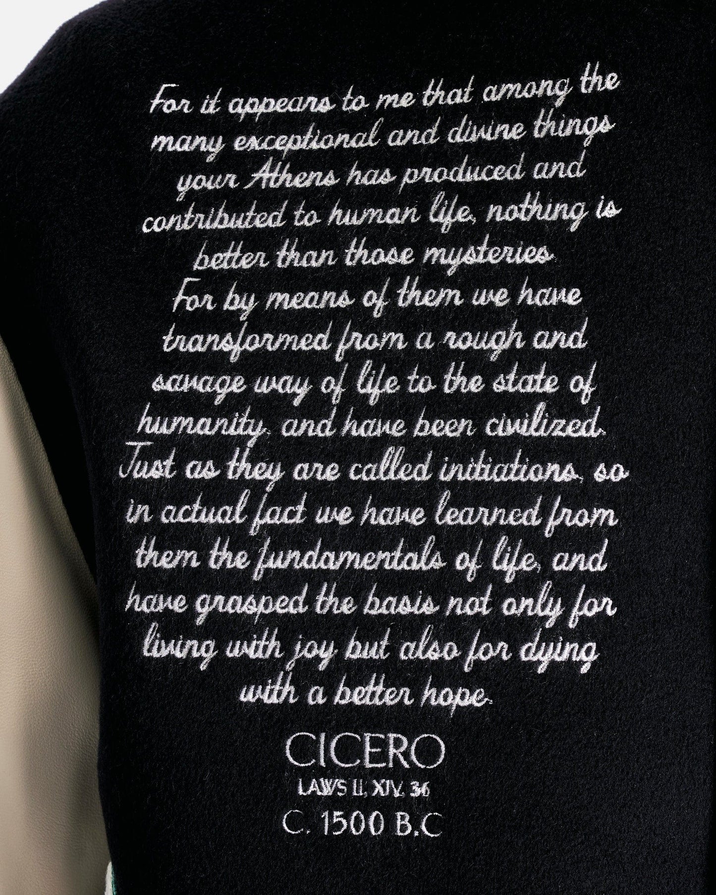 Casablanca Men's Jackets Chenille Embroidered Patchwork Bomber Jacket in Navy/Off White