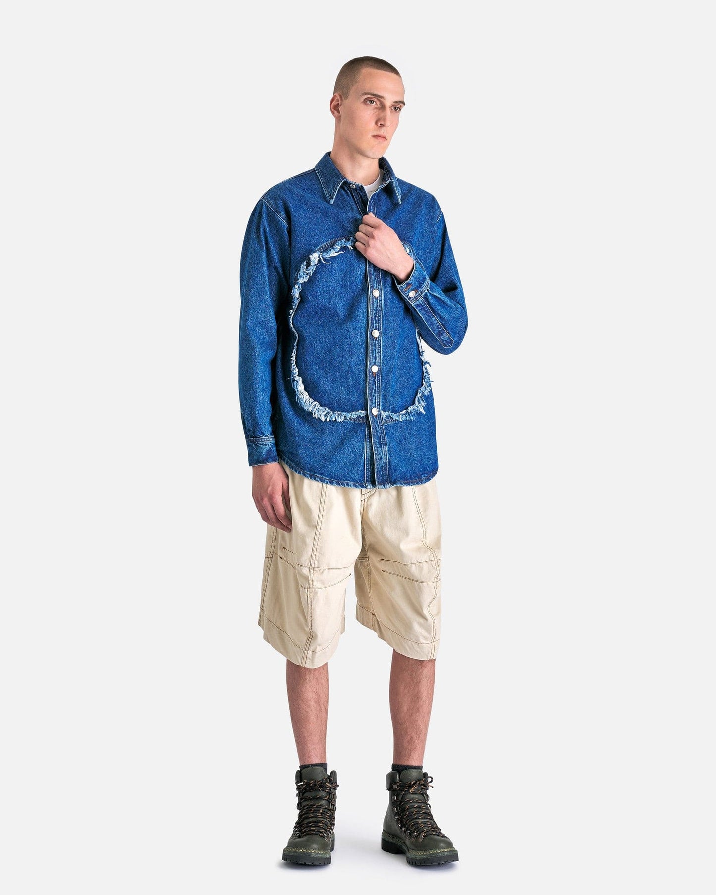 Edward Cuming Men's Tops Circle Overshirt in Blue