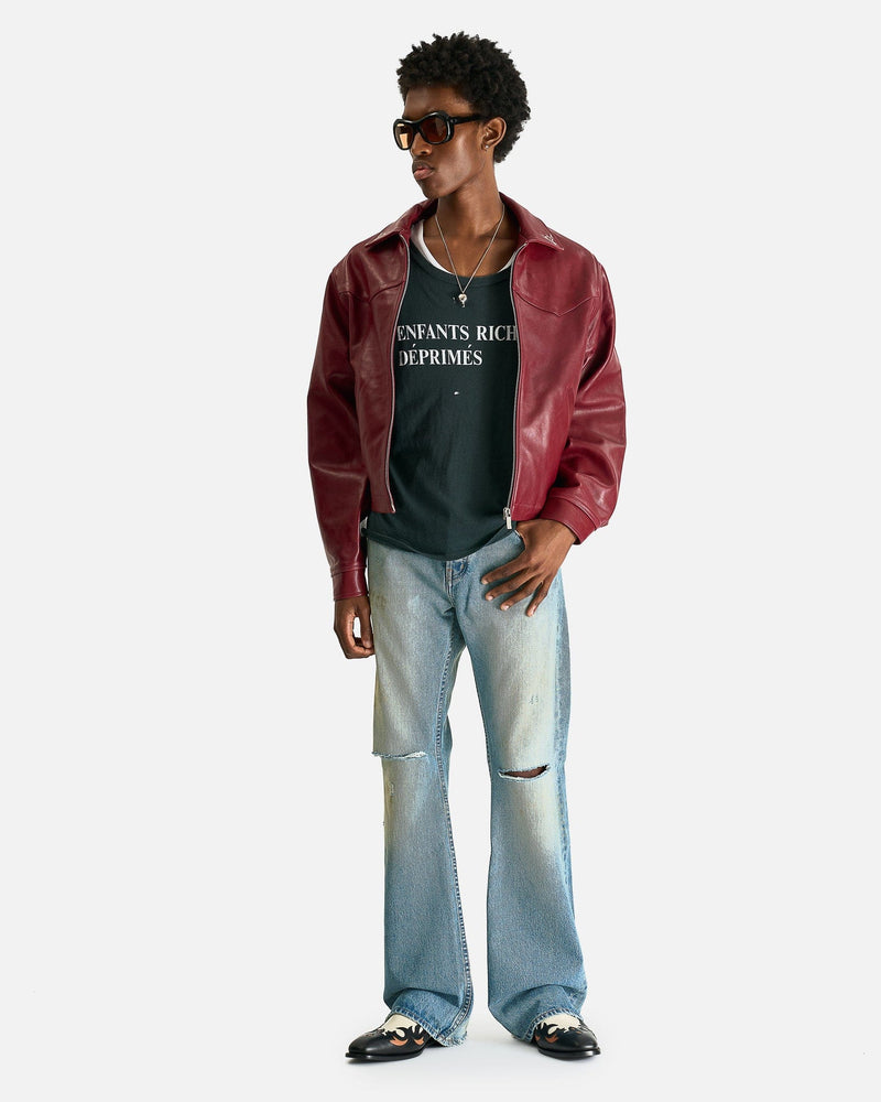 Enfants Riches Deprimes Men's T-Shirts Classic Logo T-Shirt in Damaged Black