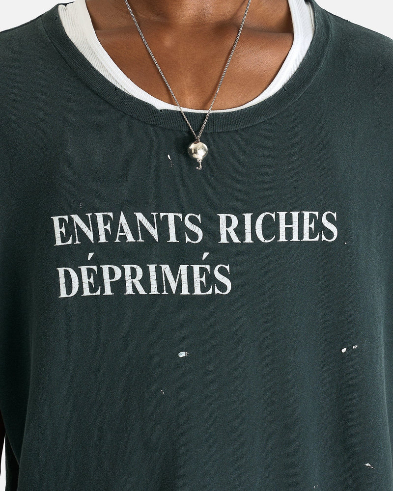 Enfants Riches Deprimes Men's T-Shirts Classic Logo T-Shirt in Damaged Black