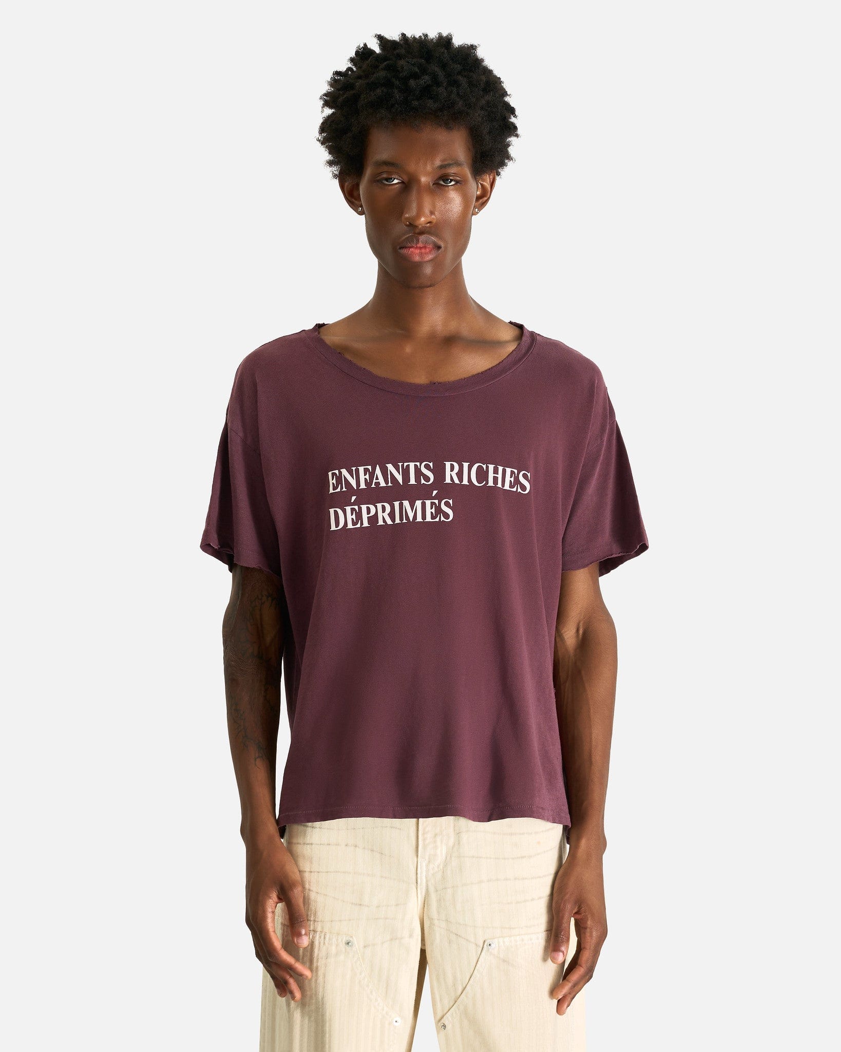 Enfants Riches Deprimes Men's T-Shirts Classic Logo T-Shirt in Mud Red