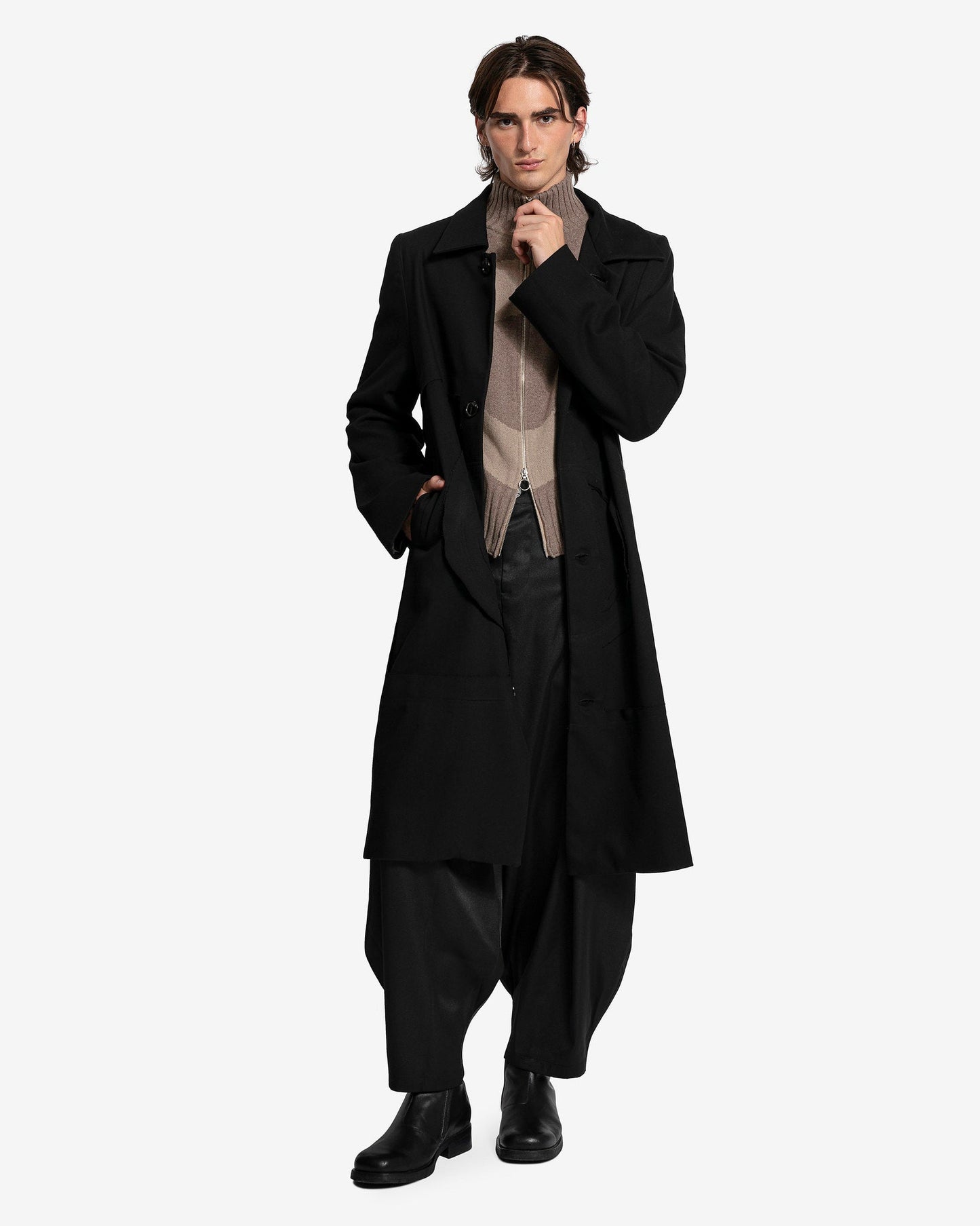 Edward Cuming Men's Coat Collage Car Coat in Black