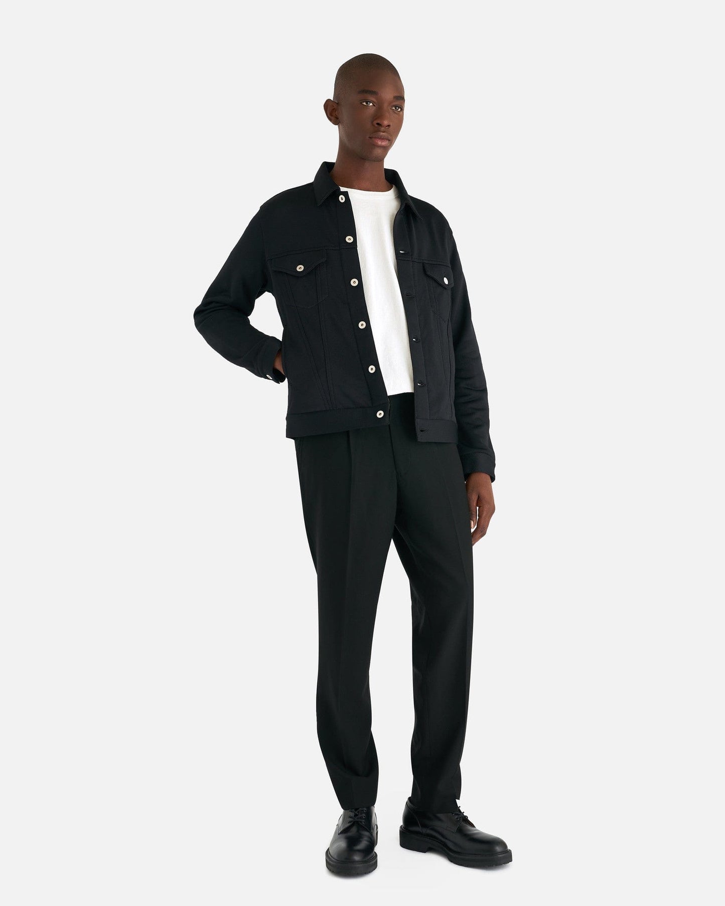 Comme des Garcons Homme Deux Men's Jackets Cotton Trucker Jacket in Black