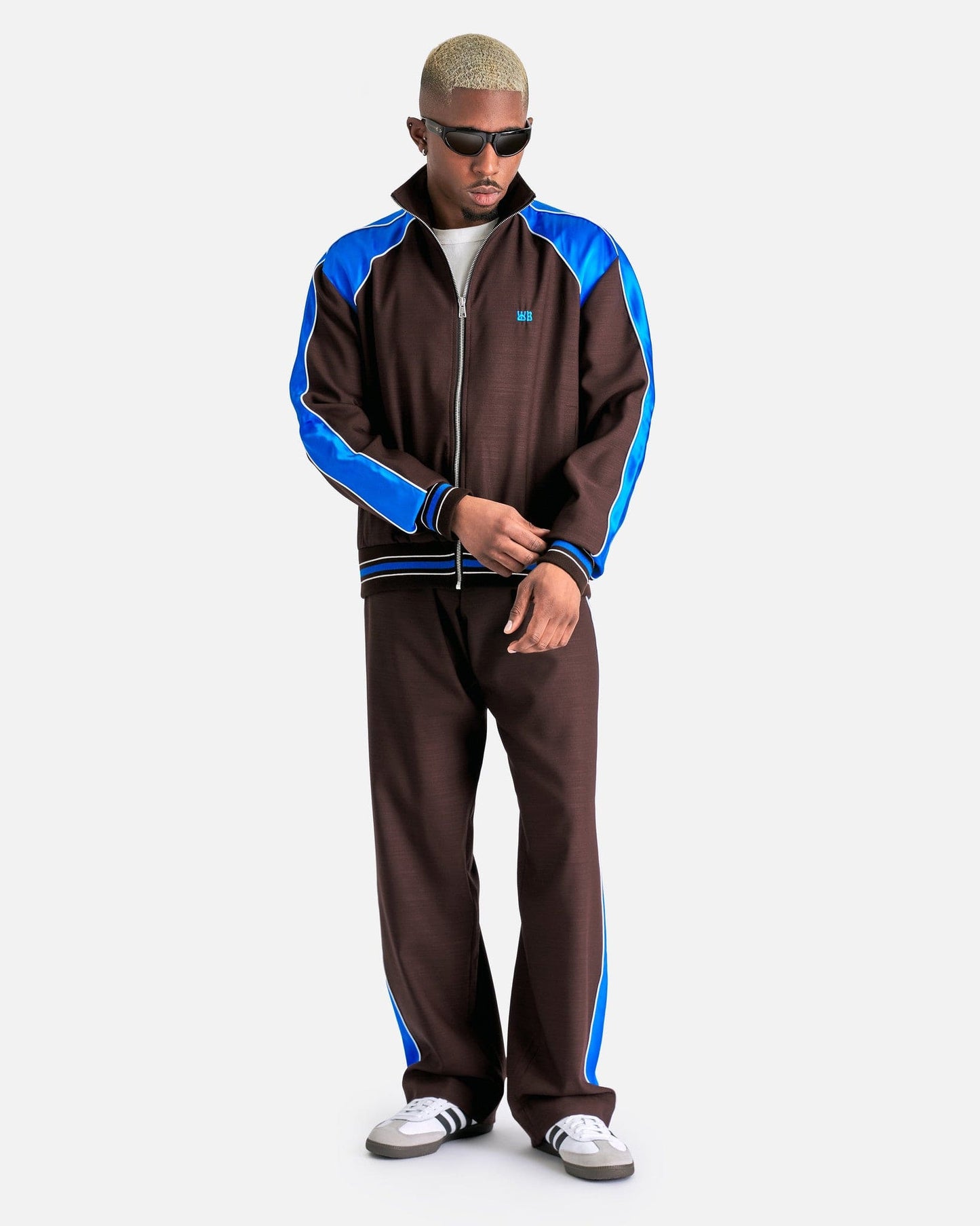 Wales Bonner Men's Jackets Courage Jacket in Dark Brown/Blue