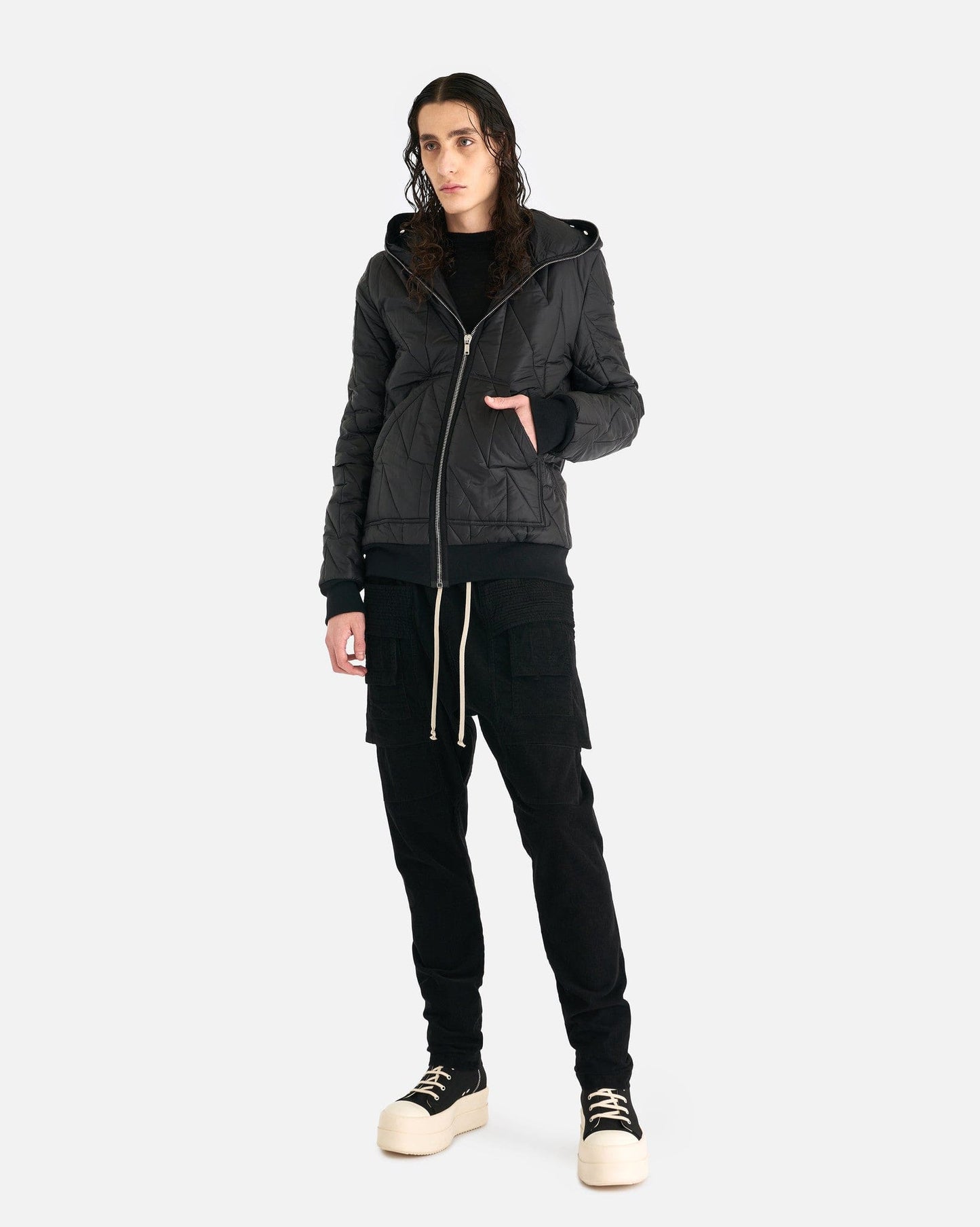 Rick Owens DRKSHDW Men's Pants Creatch Cargo Drawstring in Black