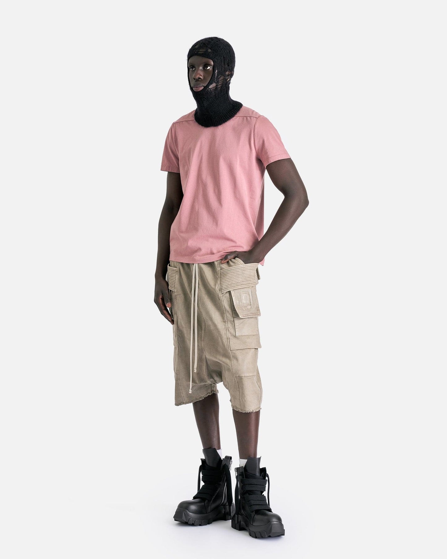 Rick Owens DRKSHDW Men's Shorts Creatch Cargo Pods Denim Shorts in Pearl
